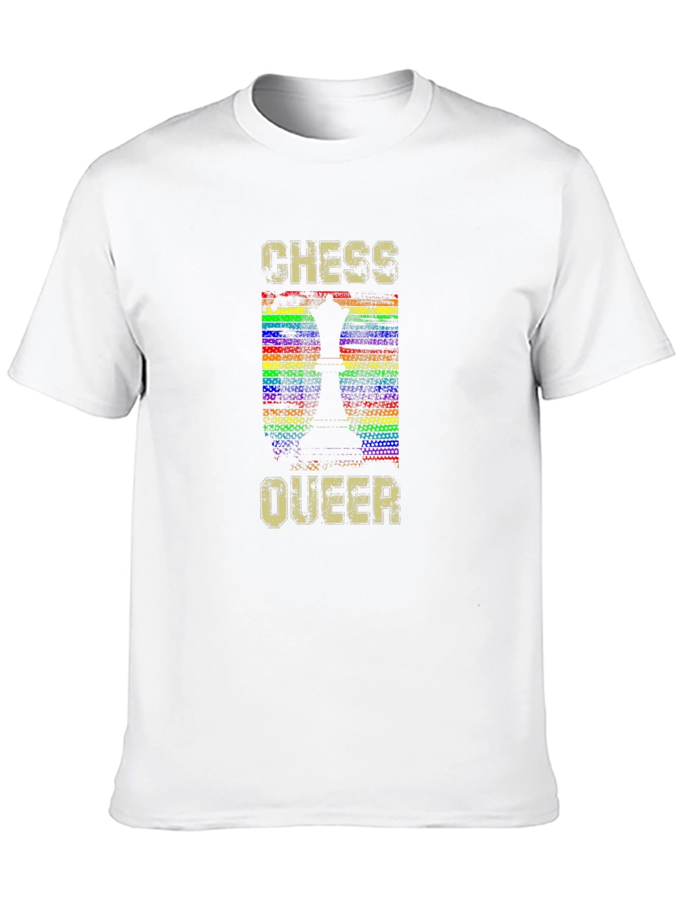 Chess Queer Pride T-Shirt - Rainbow Chess Piece Design