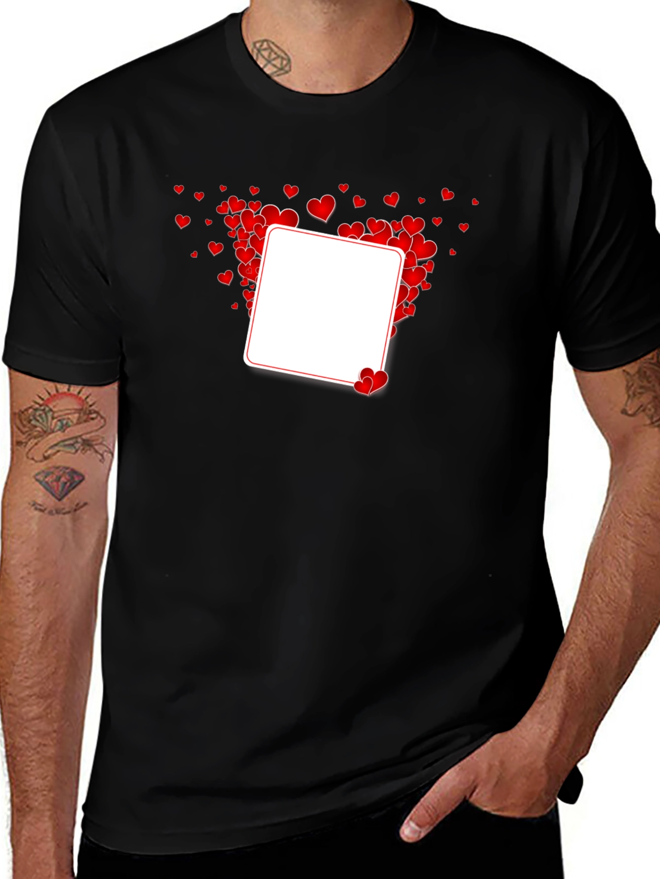 Heart Valentines Day T-Shirt - Blank Template