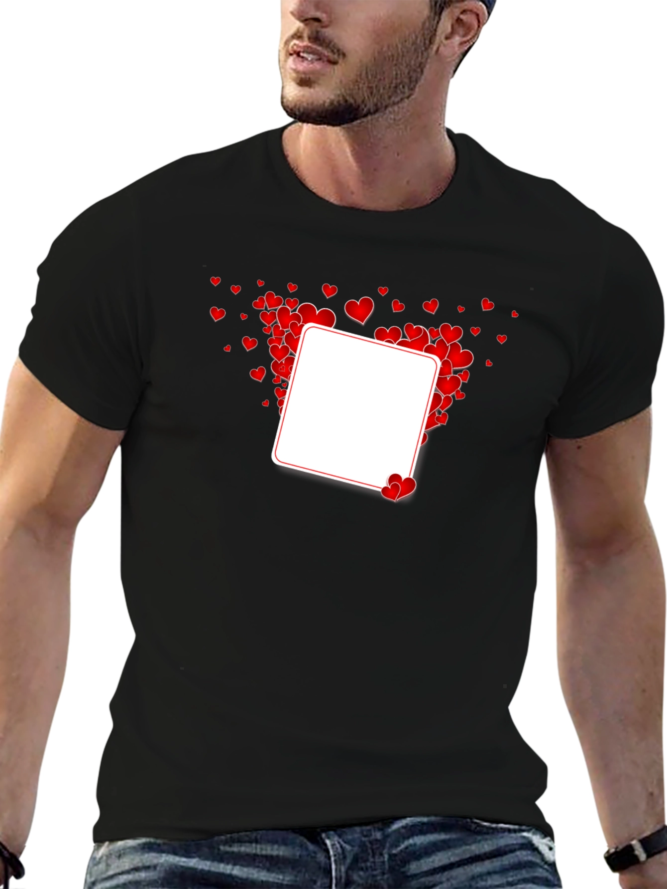 Heart Valentines Day T-Shirt - Blank Template