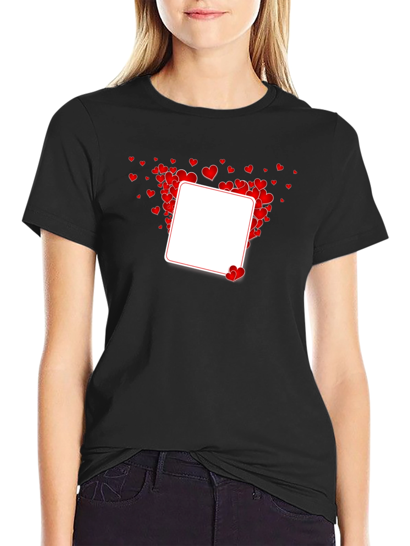 Heart Valentines Day T-Shirt - Blank Template