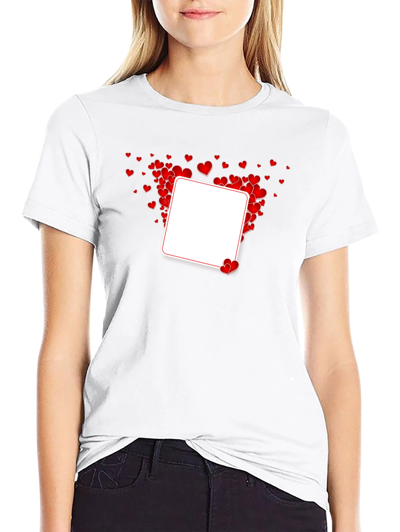 Heart Valentines Day T-Shirt - Blank Template