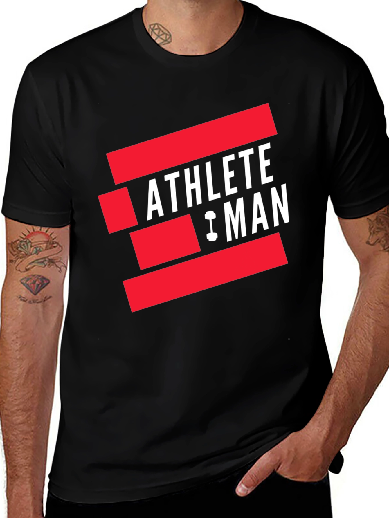 Athlete Man Graphic T-Shirt - Black