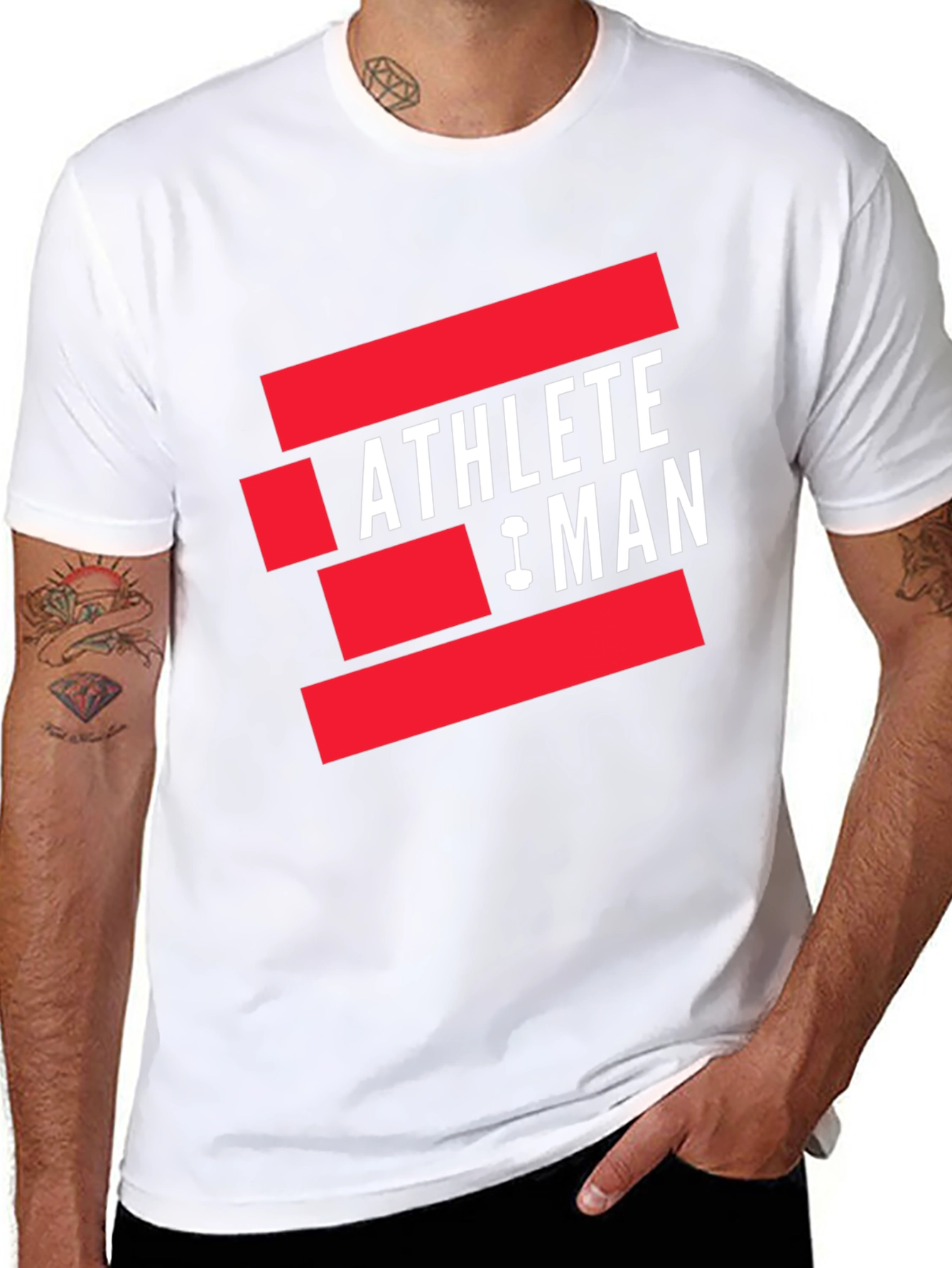Athlete Man Graphic T-Shirt - Black