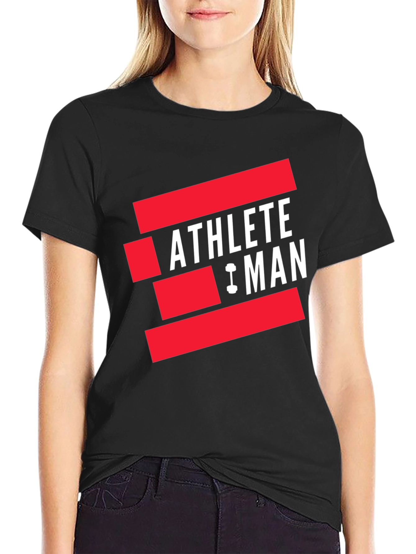 Athlete Man Graphic T-Shirt - Black