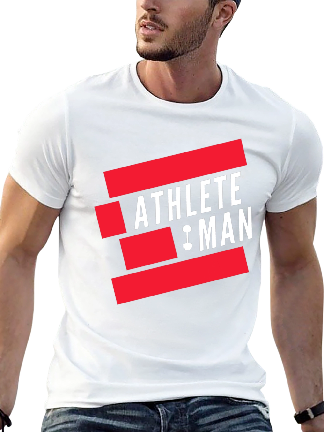 Athlete Man Graphic T-Shirt - Black