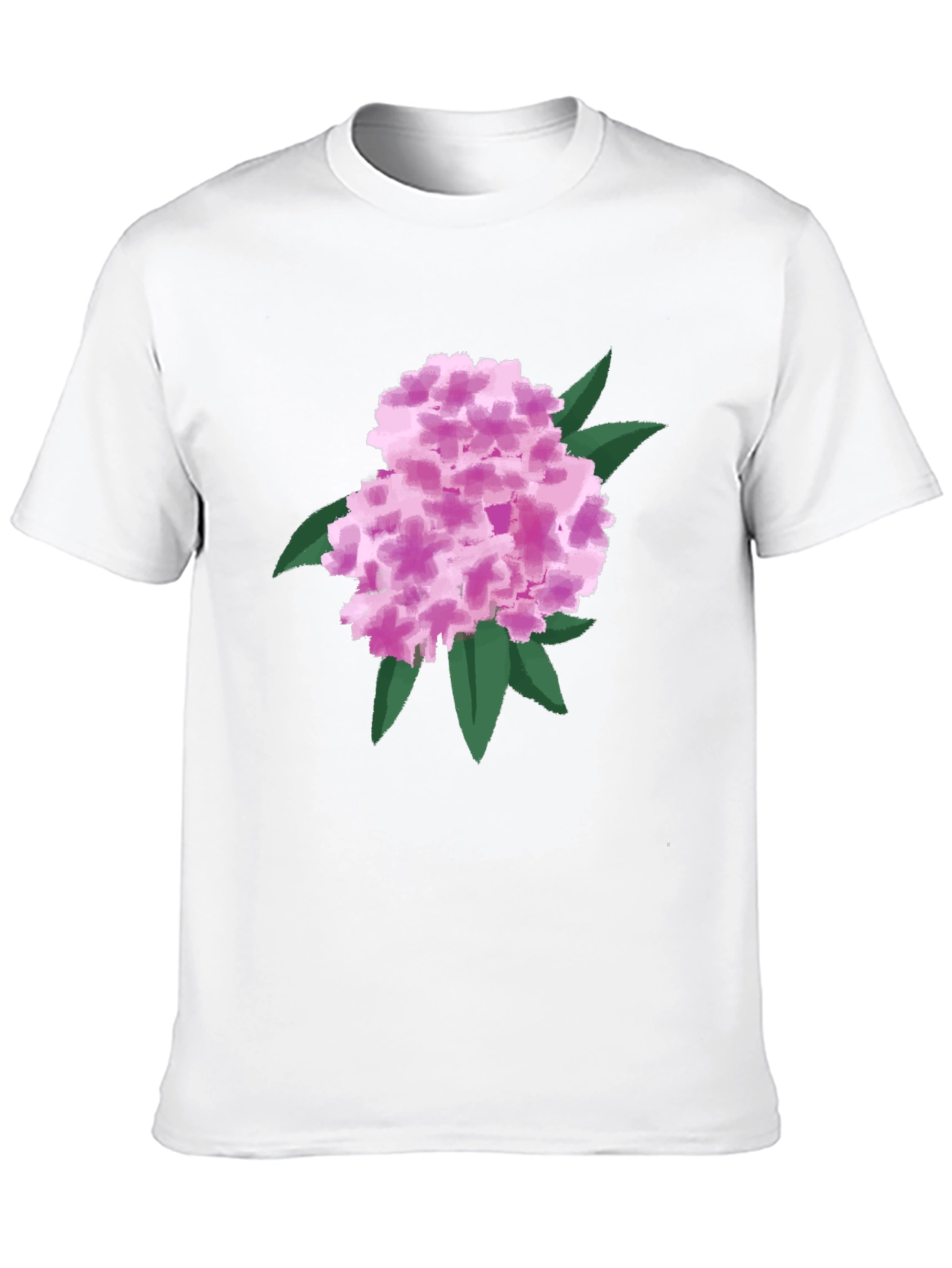 Floral Graphic Tee - Pink Hydrangea Black T-Shirt