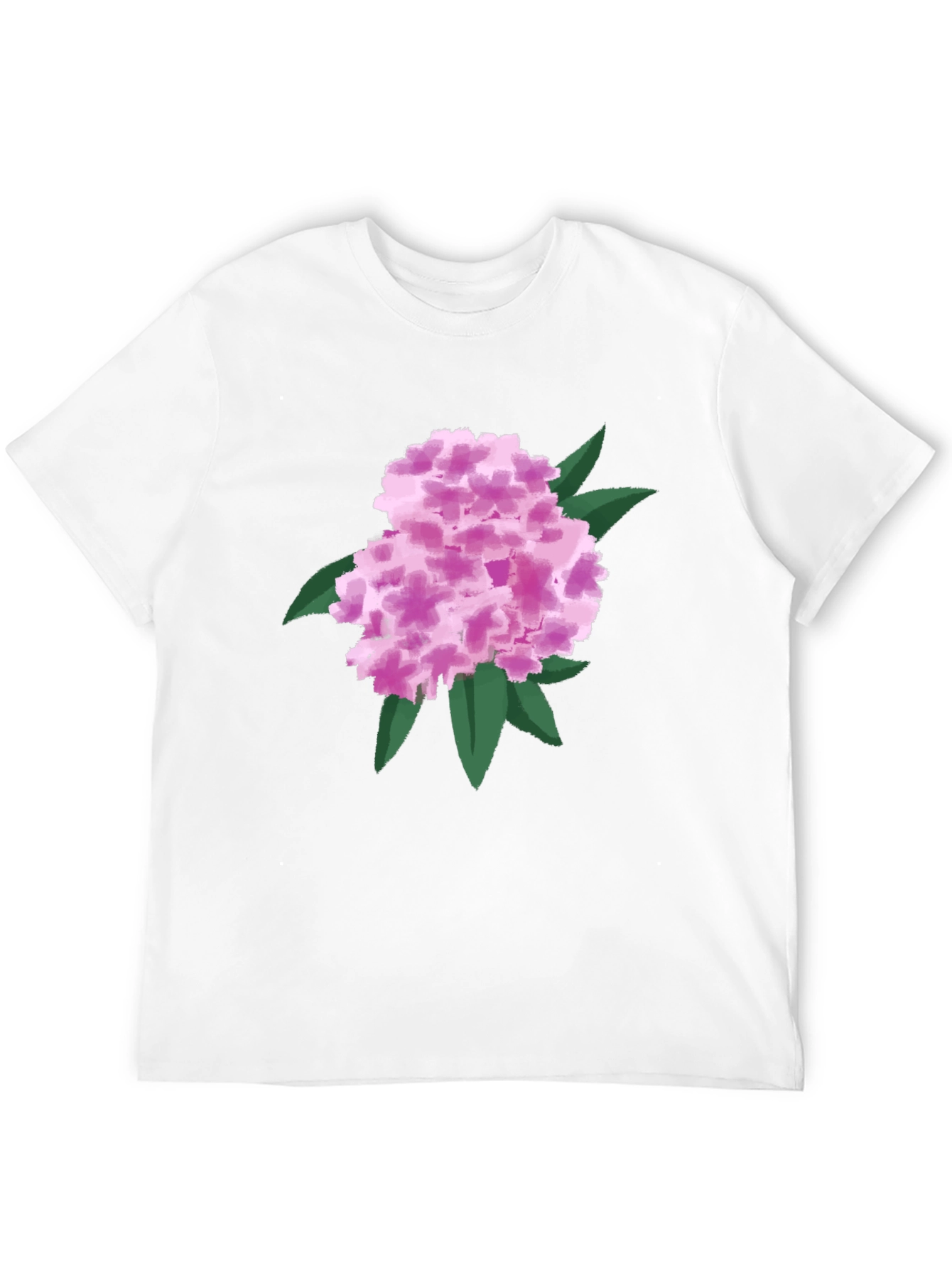 Floral Graphic Tee - Pink Hydrangea Black T-Shirt