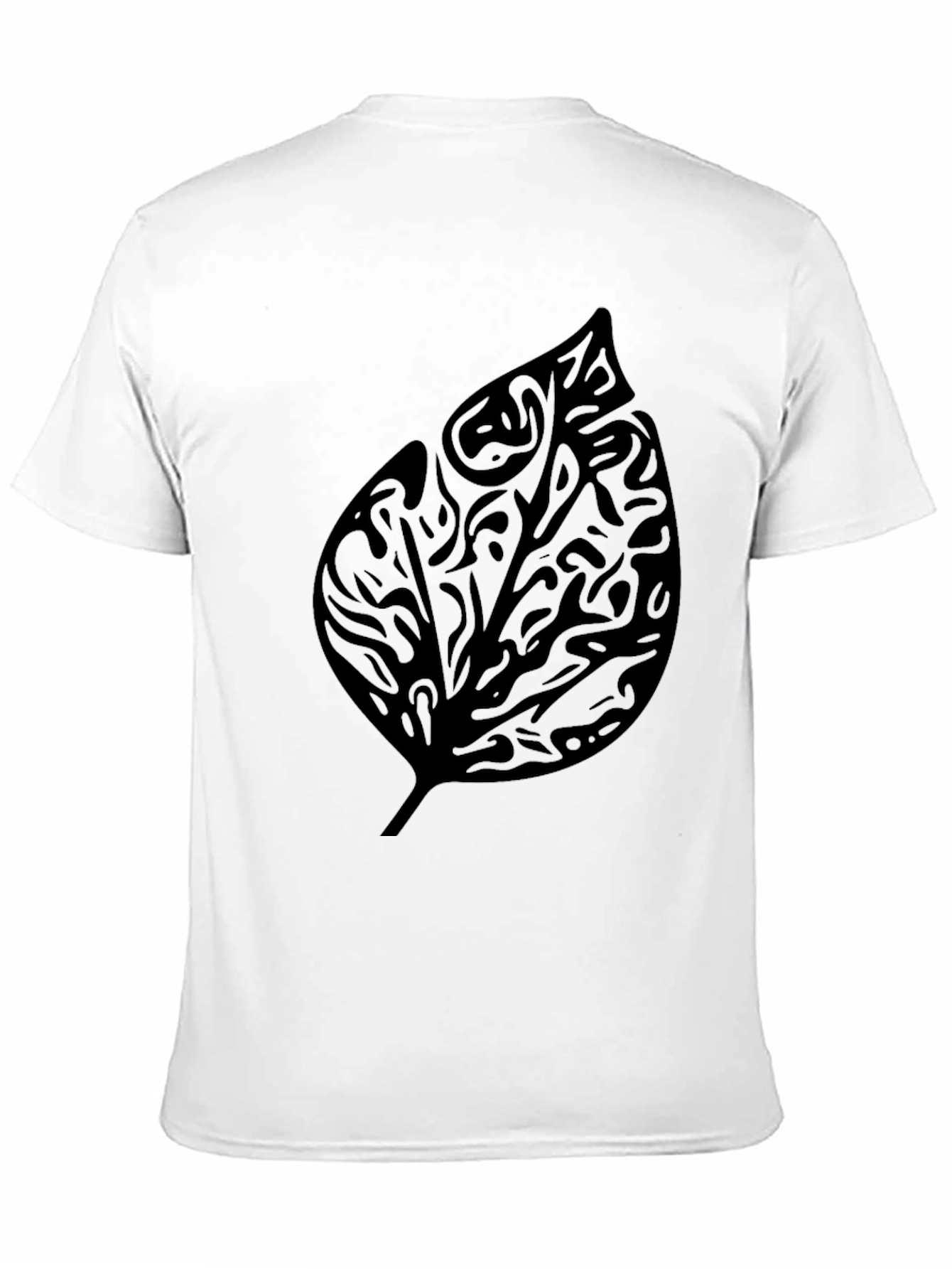 Tribal Leaf Graphic Print Black T-Shirt