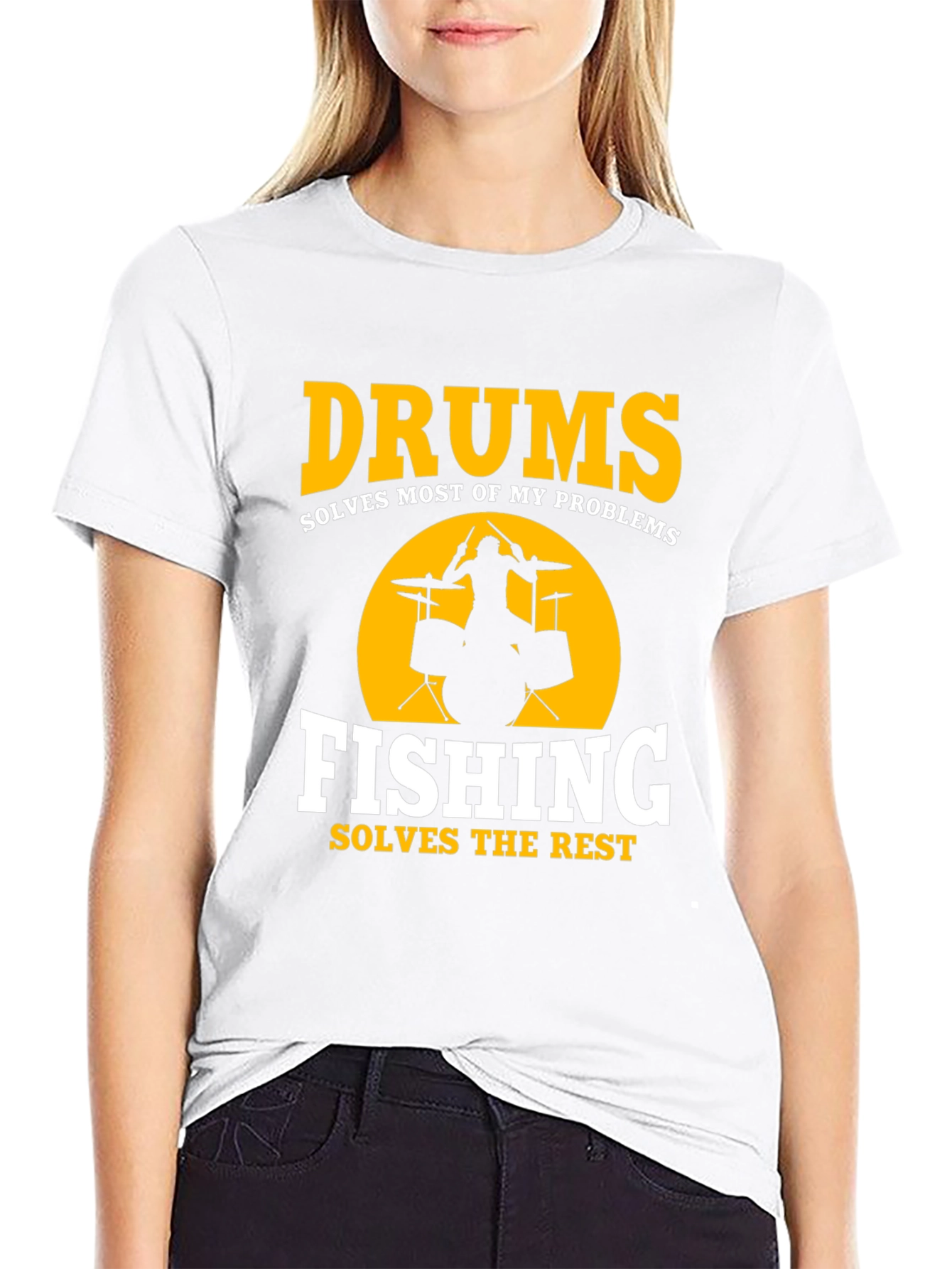 Drums & Fishing Solve Problems T-Shirt