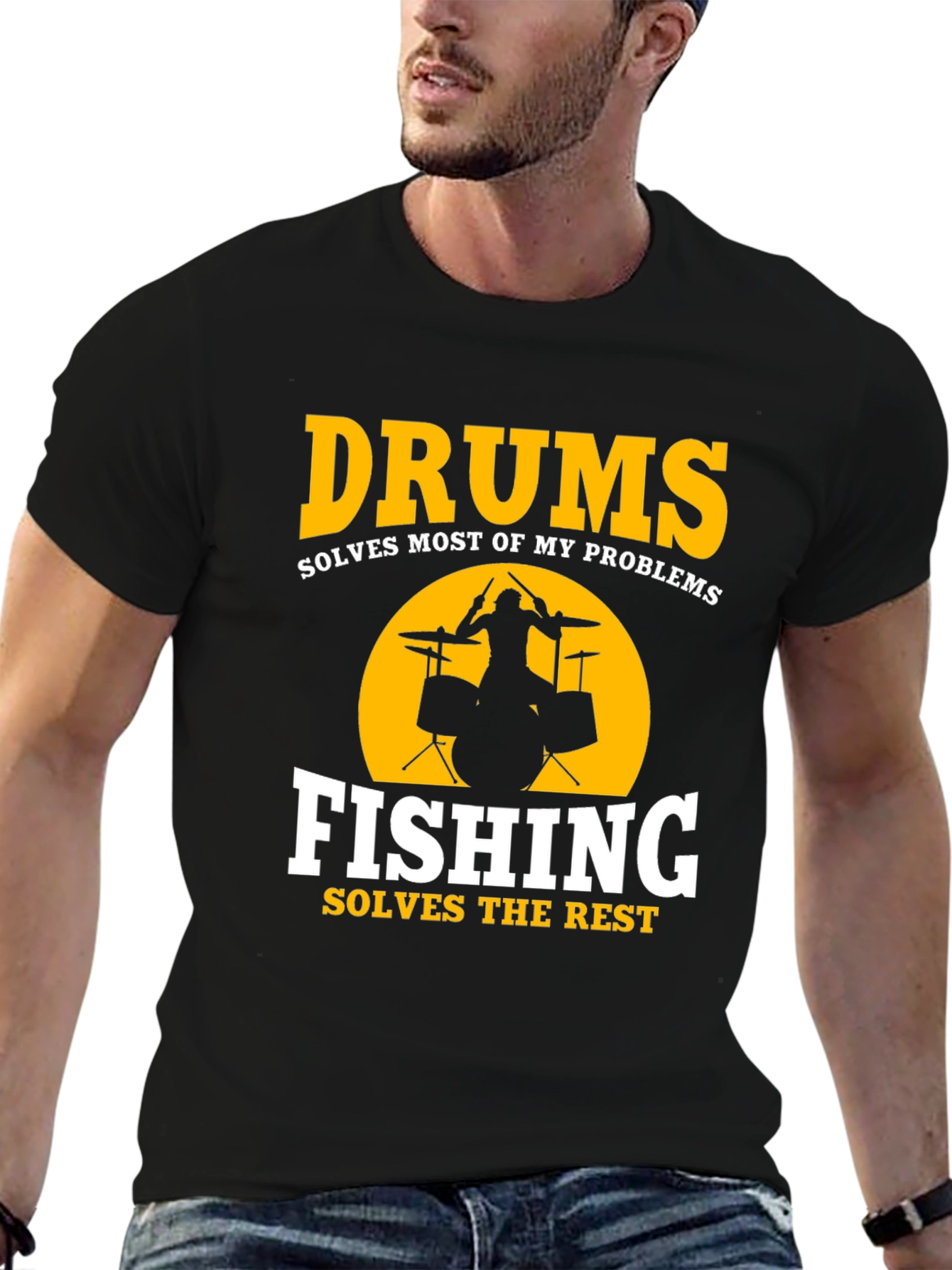Drums & Fishing Solve Problems T-Shirt