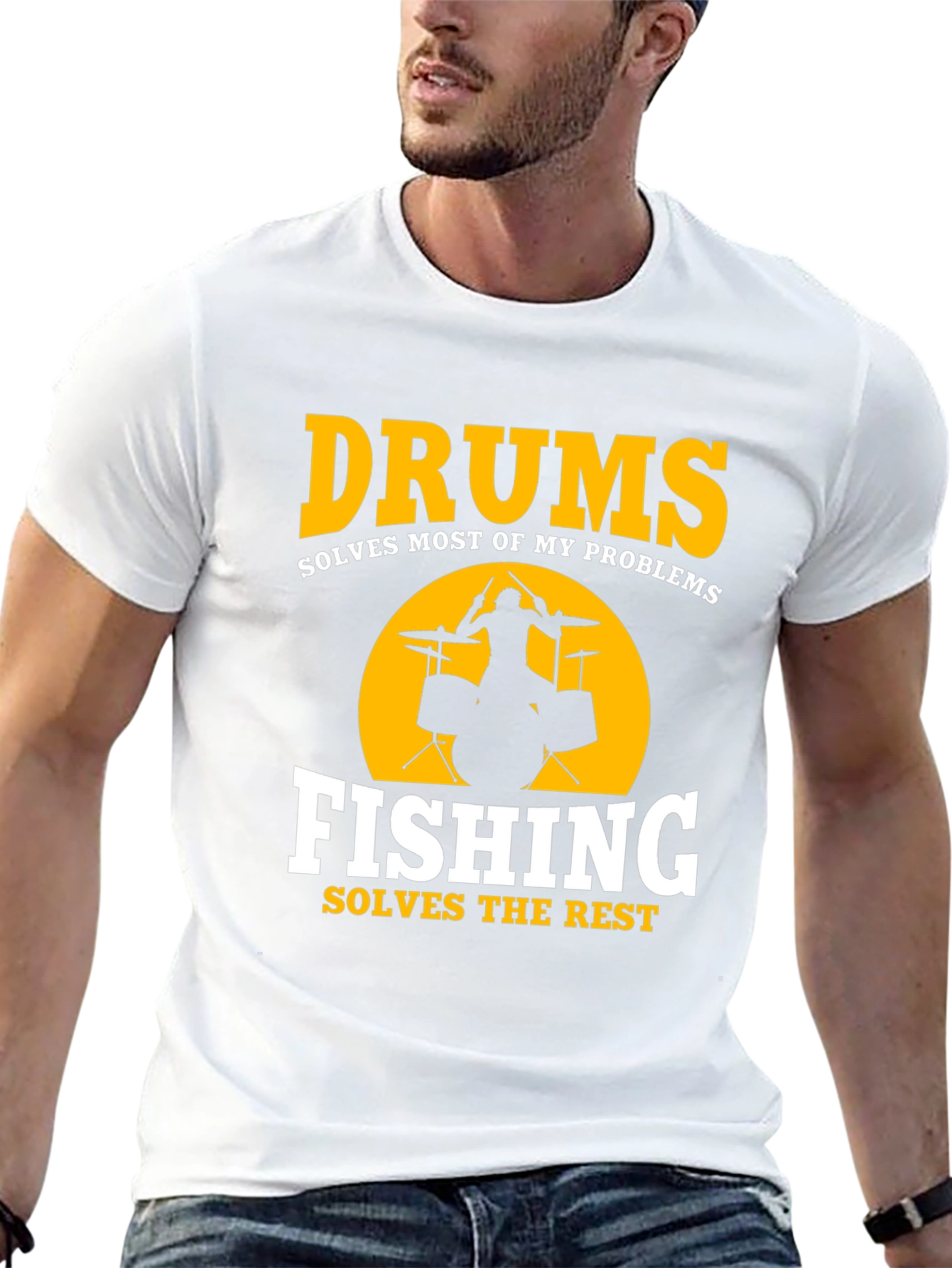 Drums & Fishing Solve Problems T-Shirt
