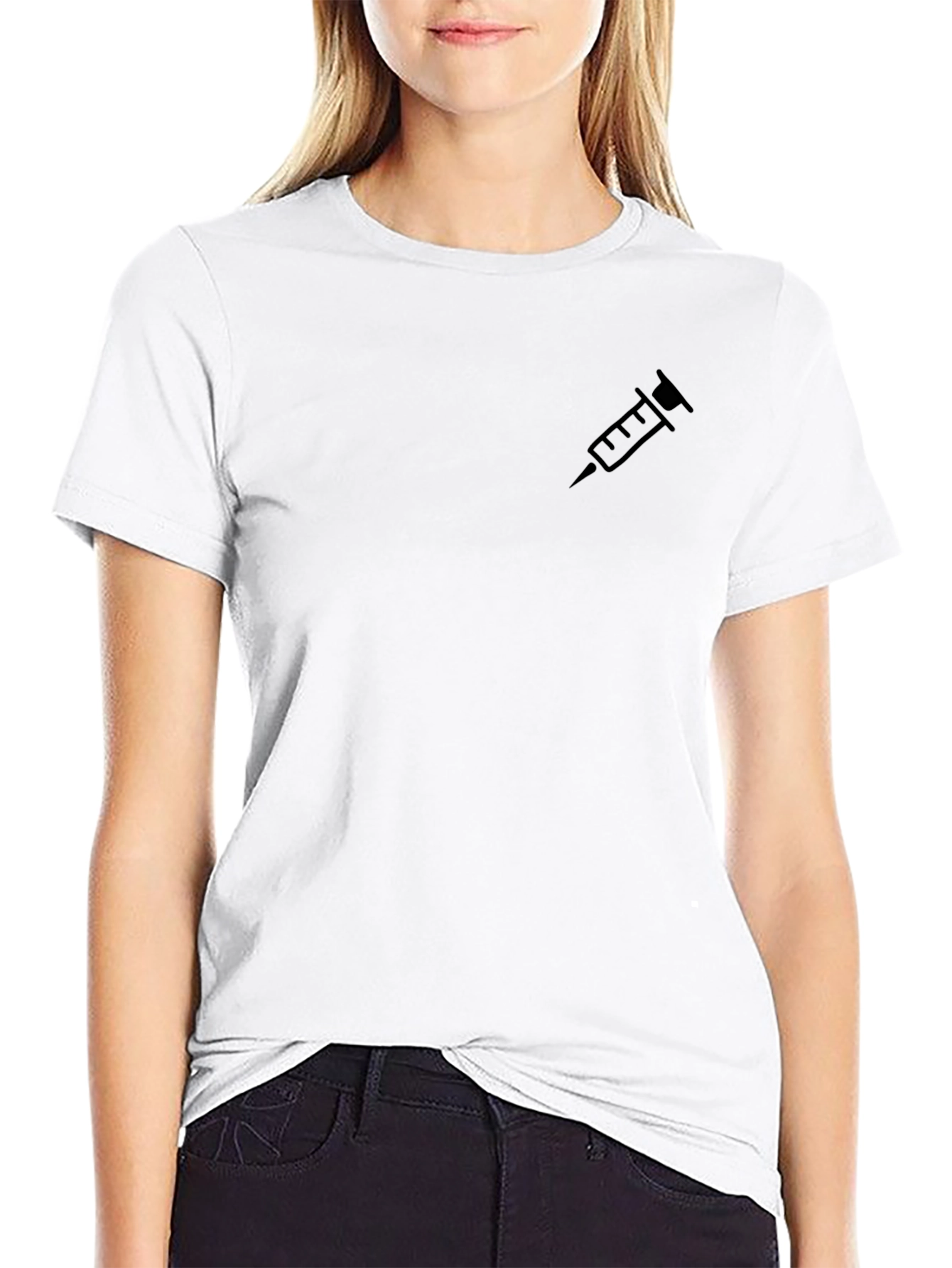 Injection Syringe Graphic Tee - Black Cotton T-Shirt