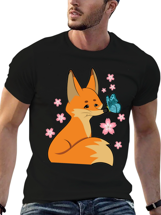 Fox and Butterfly Graphic Tee