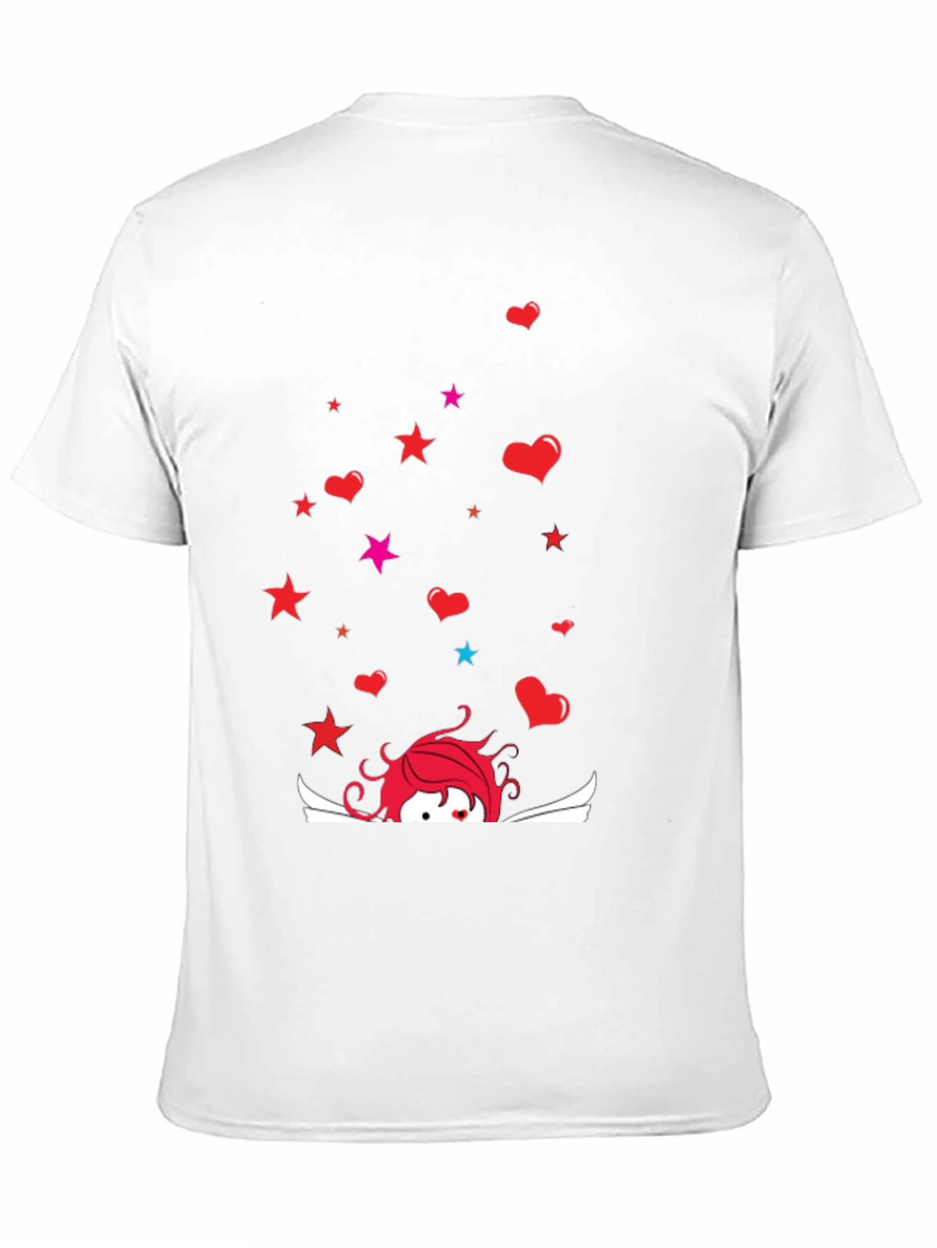 Cupid Star Heart Graphic Black T-Shirt