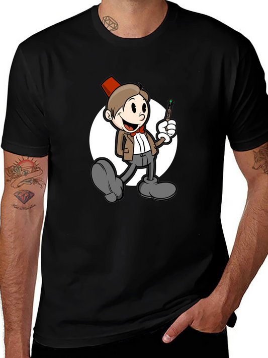 Cartoon Doctor Who T-Shirt - Fez and Sonic Screwdriver