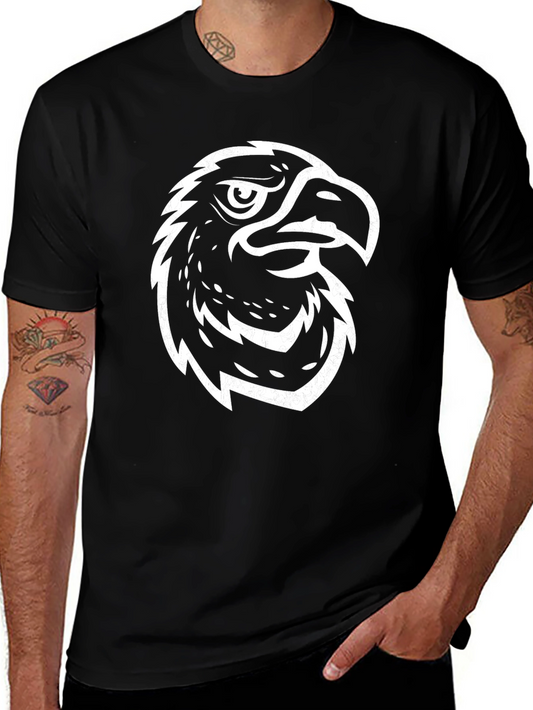 Bold Eagle Graphic Tee - Black Cotton Blend