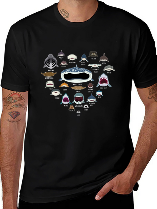 Shark Species Graphic Tee - Ocean Lover T-Shirt