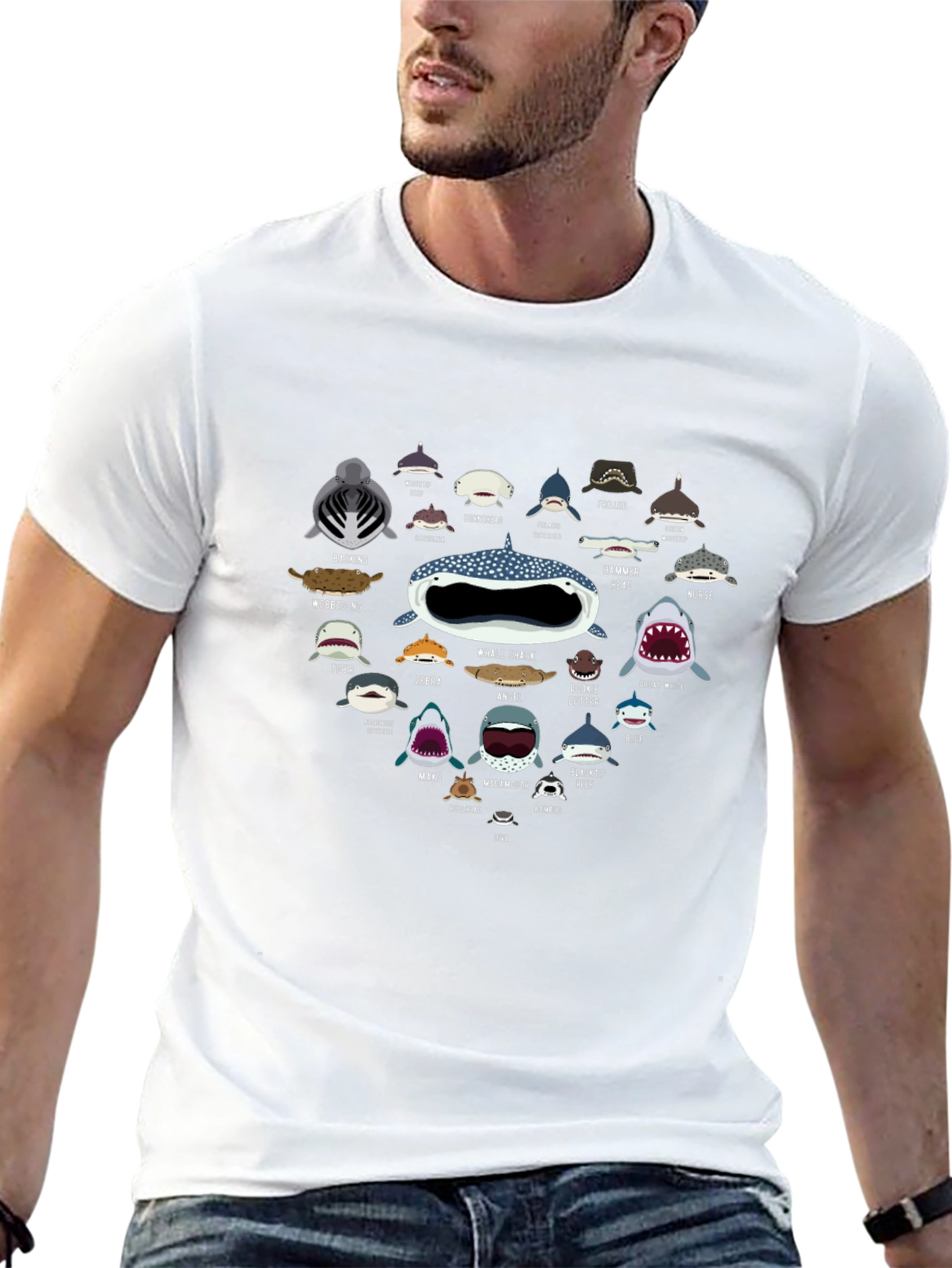 Shark Species Graphic Tee - Ocean Lover T-Shirt