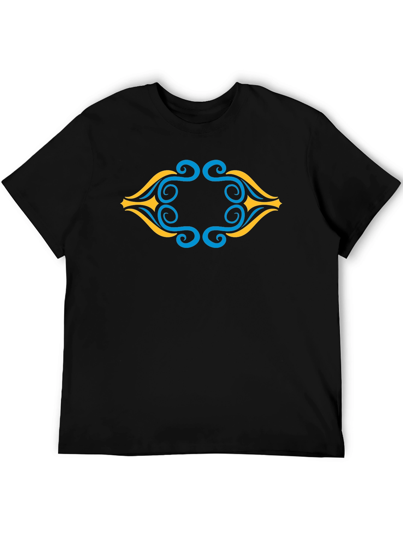 Stylish Black T-Shirt with Eye-Catching Graphic Design