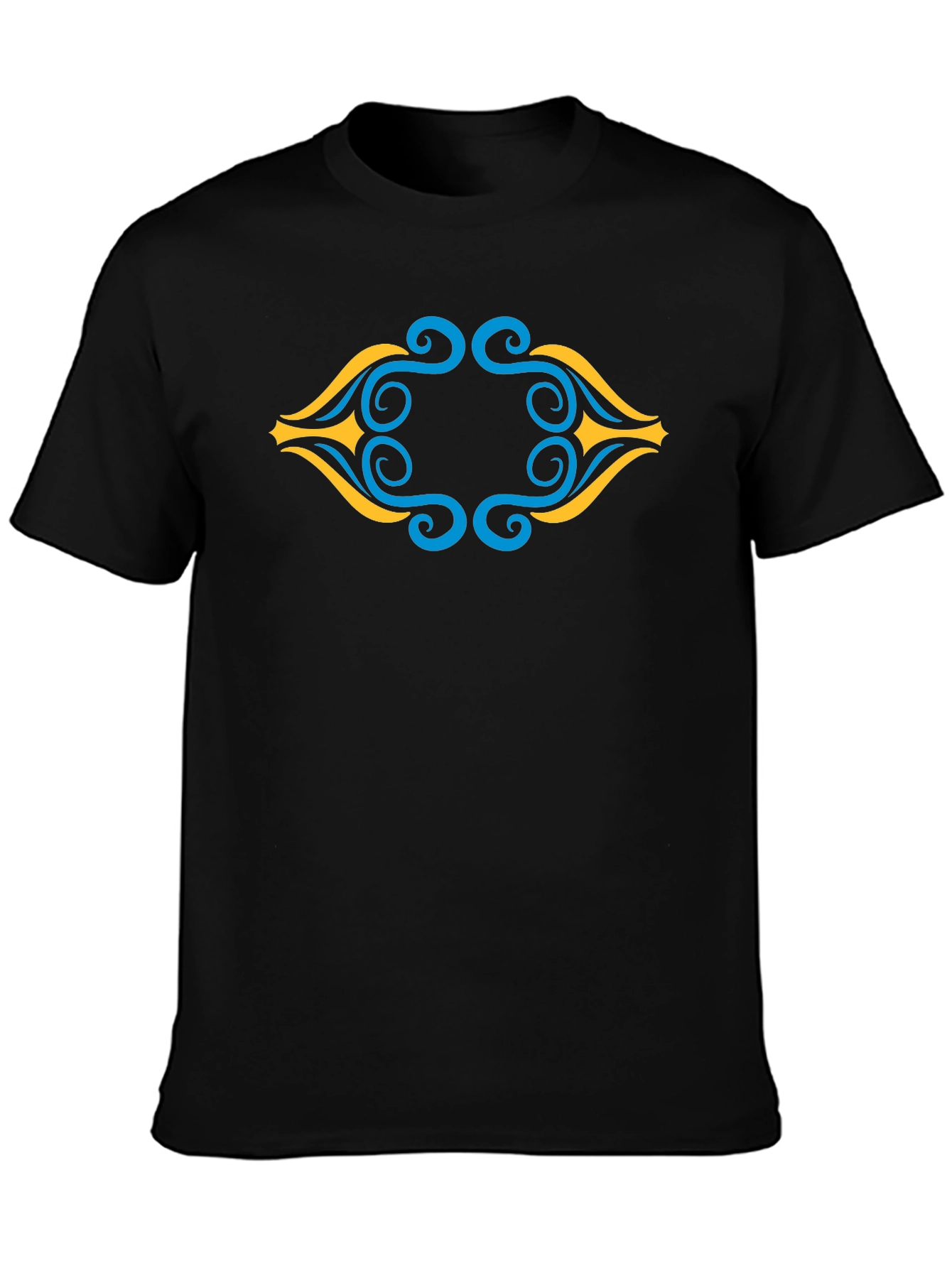 Stylish Black T-Shirt with Eye-Catching Graphic Design