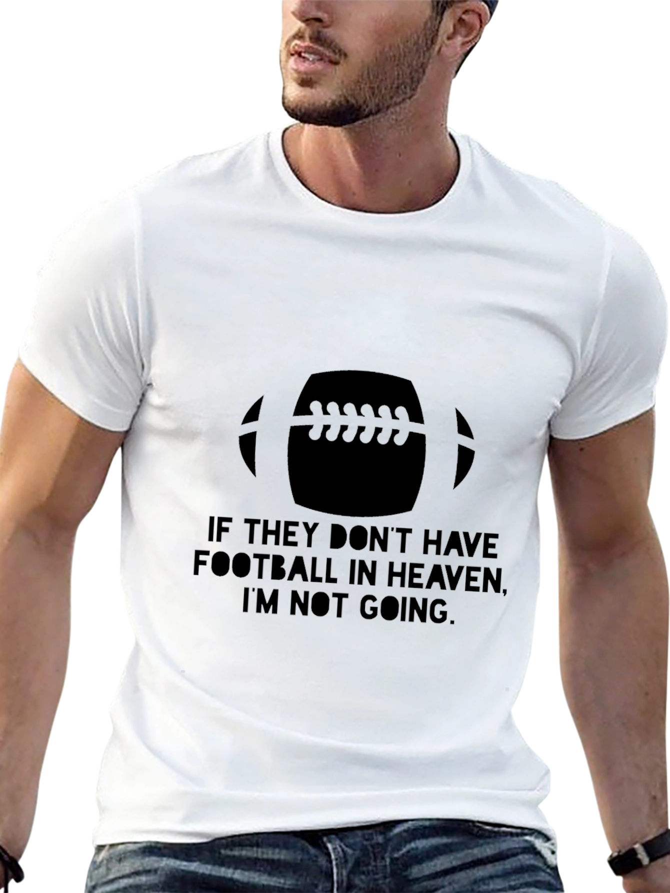 Football Heaven T-Shirt - Black Cotton Graphic Tee
