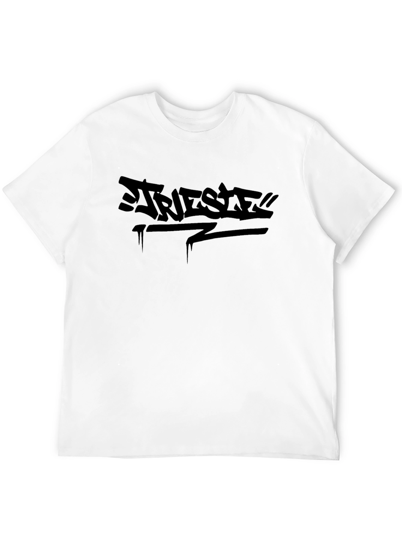 Trieste Graffiti Style Black T-Shirt