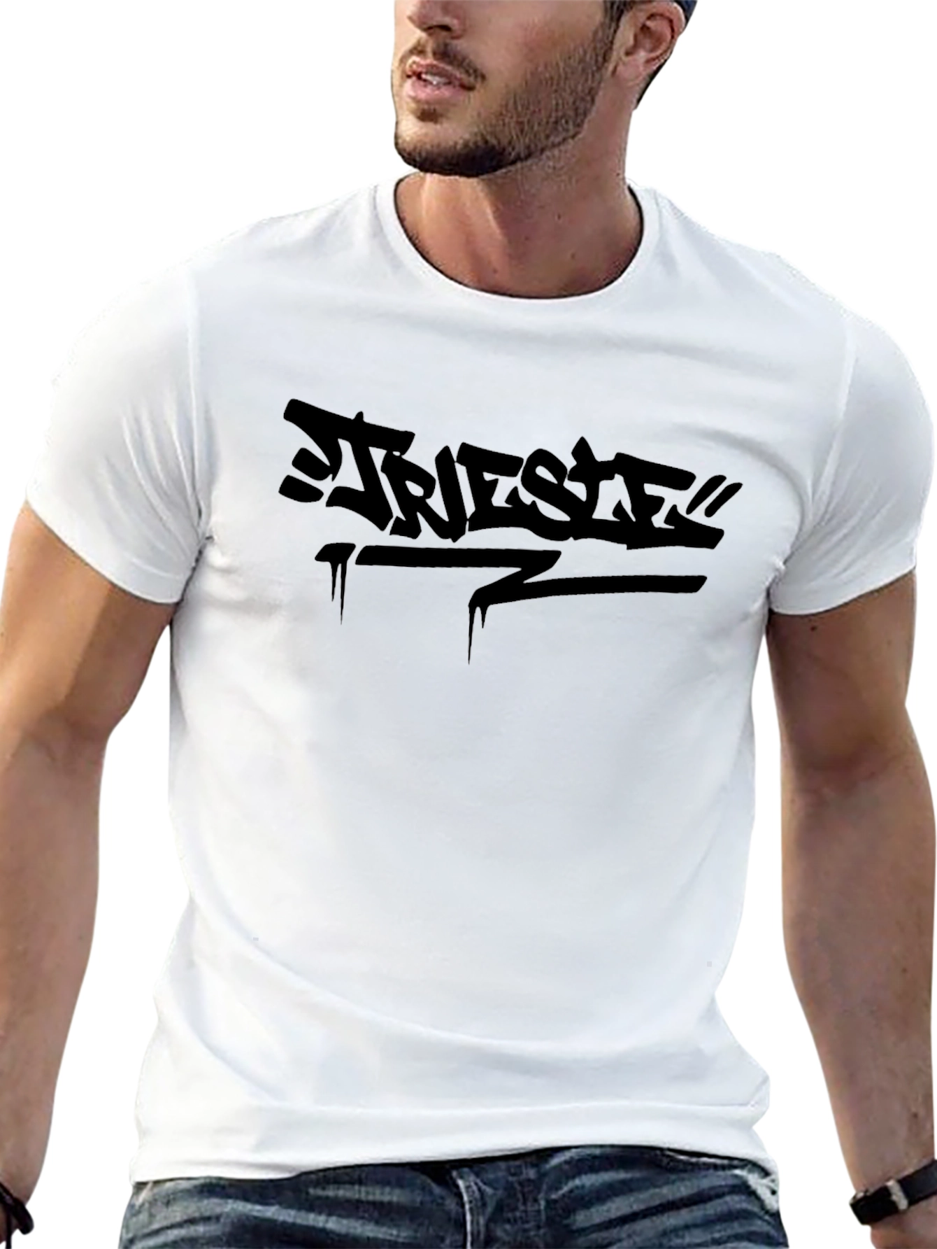 Trieste Graffiti Style Black T-Shirt