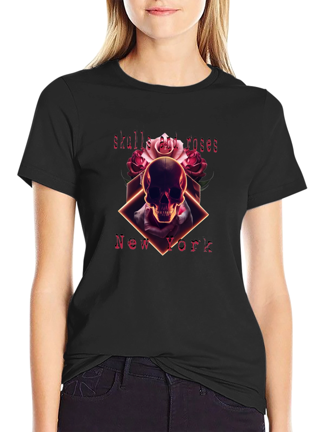 Skulls and Roses Graphic Tee - New York