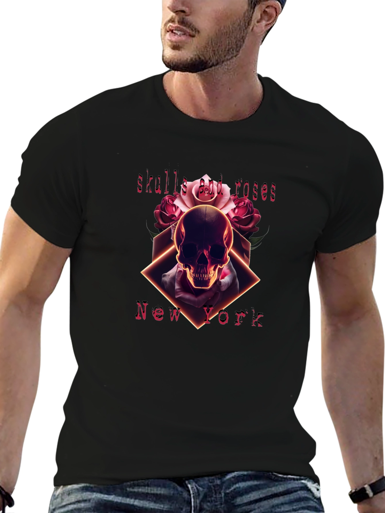 Skulls and Roses Graphic Tee - New York