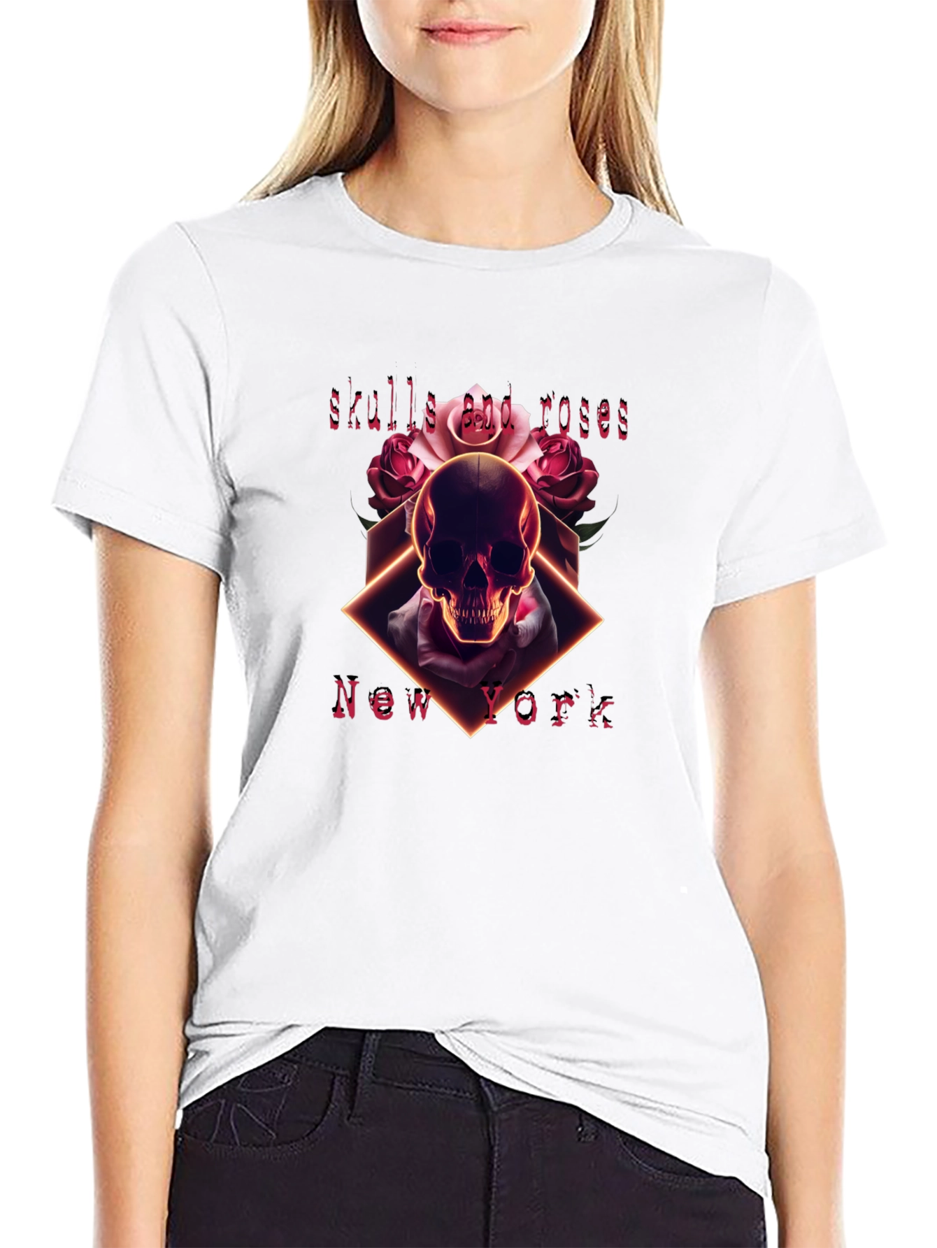 Skulls and Roses Graphic Tee - New York