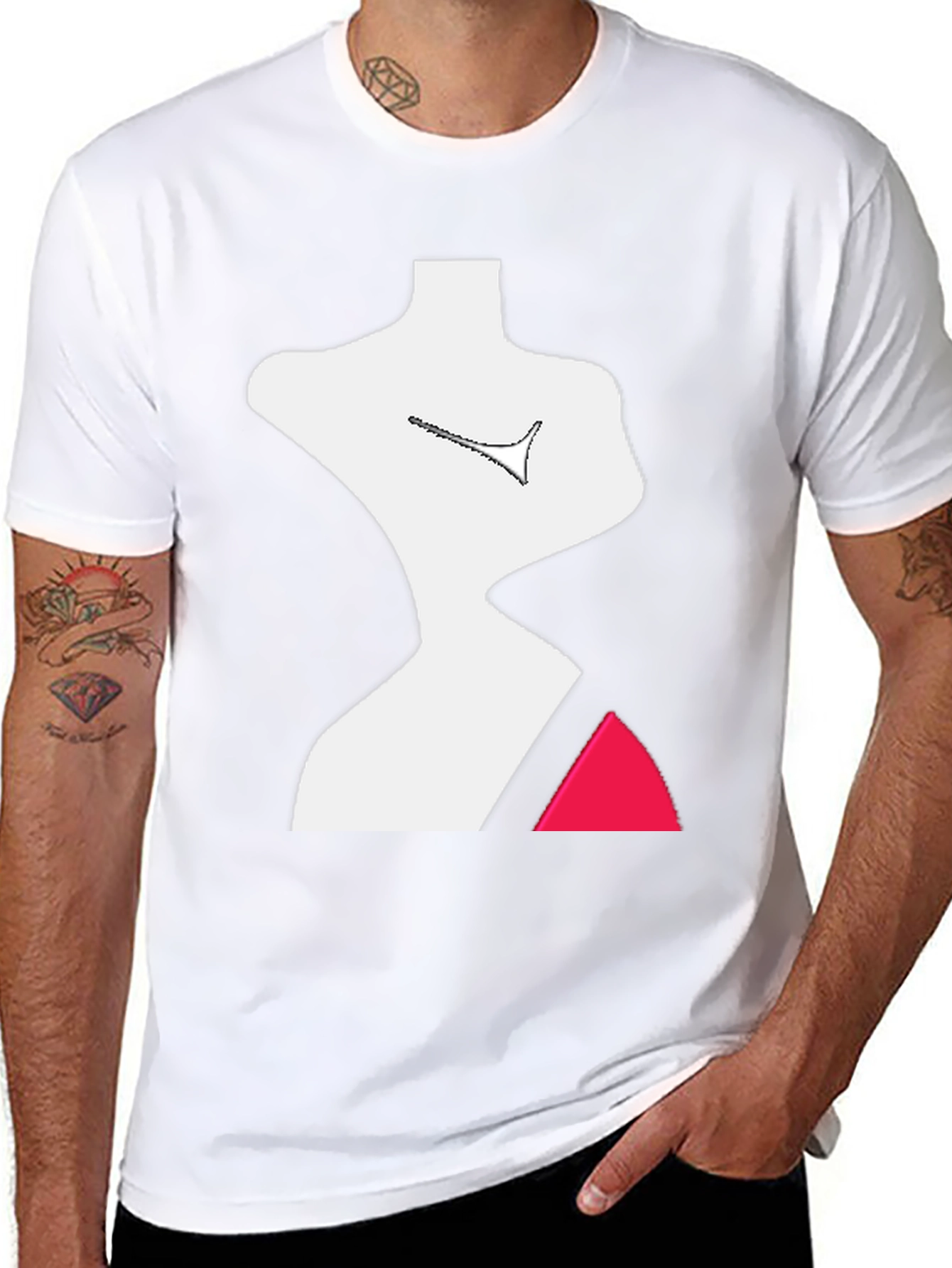 Abstract Figure Graphic Tee - Modern Art T-Shirt