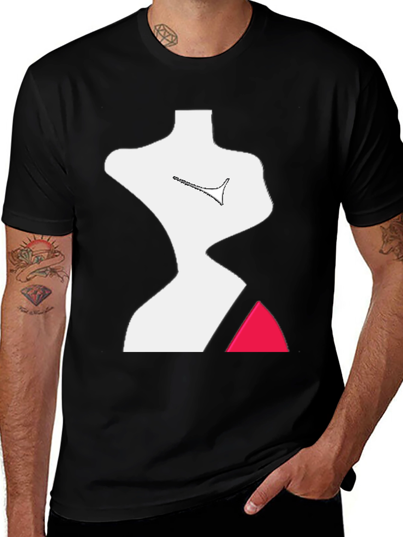 Abstract Figure Graphic Tee - Modern Art T-Shirt