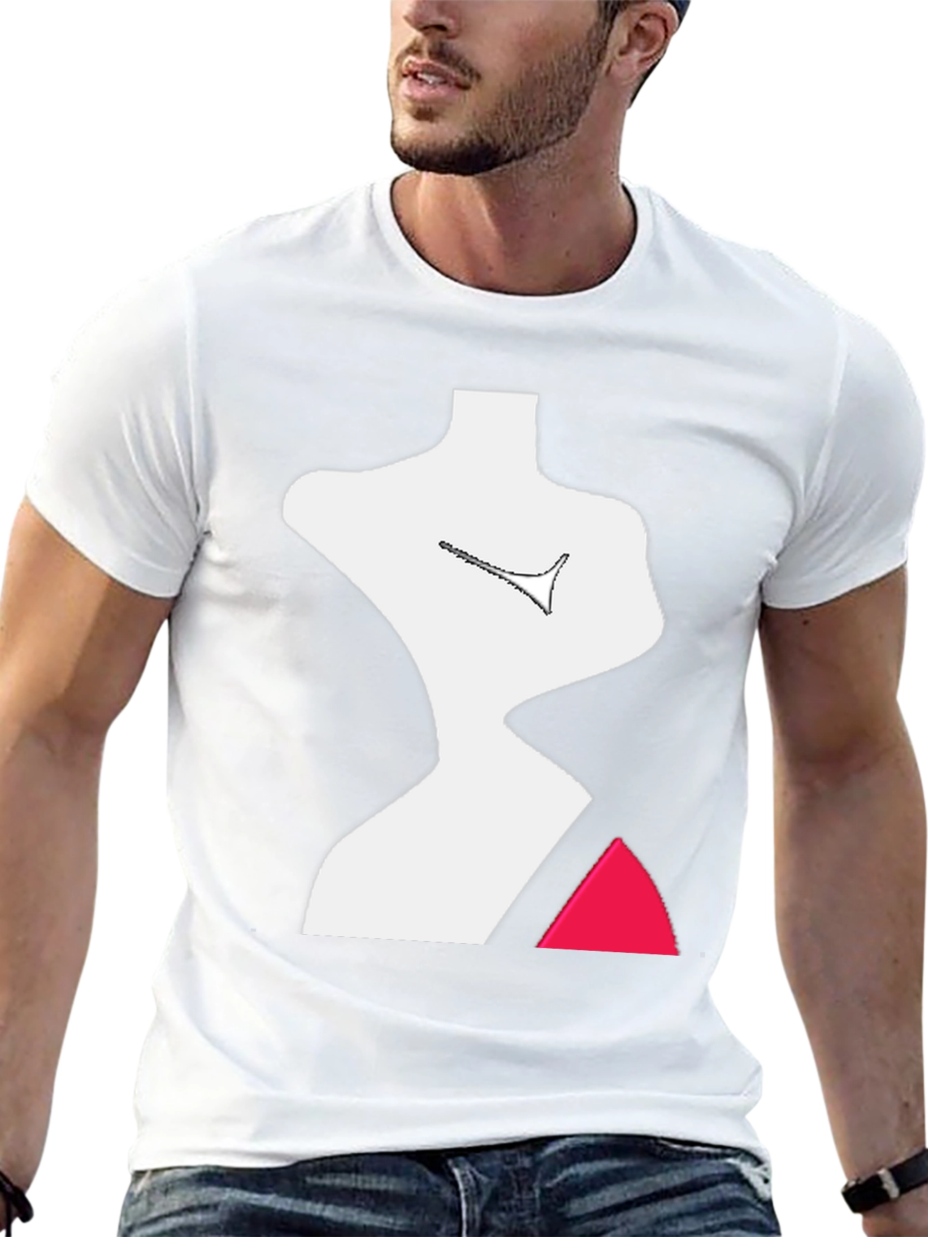 Abstract Figure Graphic Tee - Modern Art T-Shirt