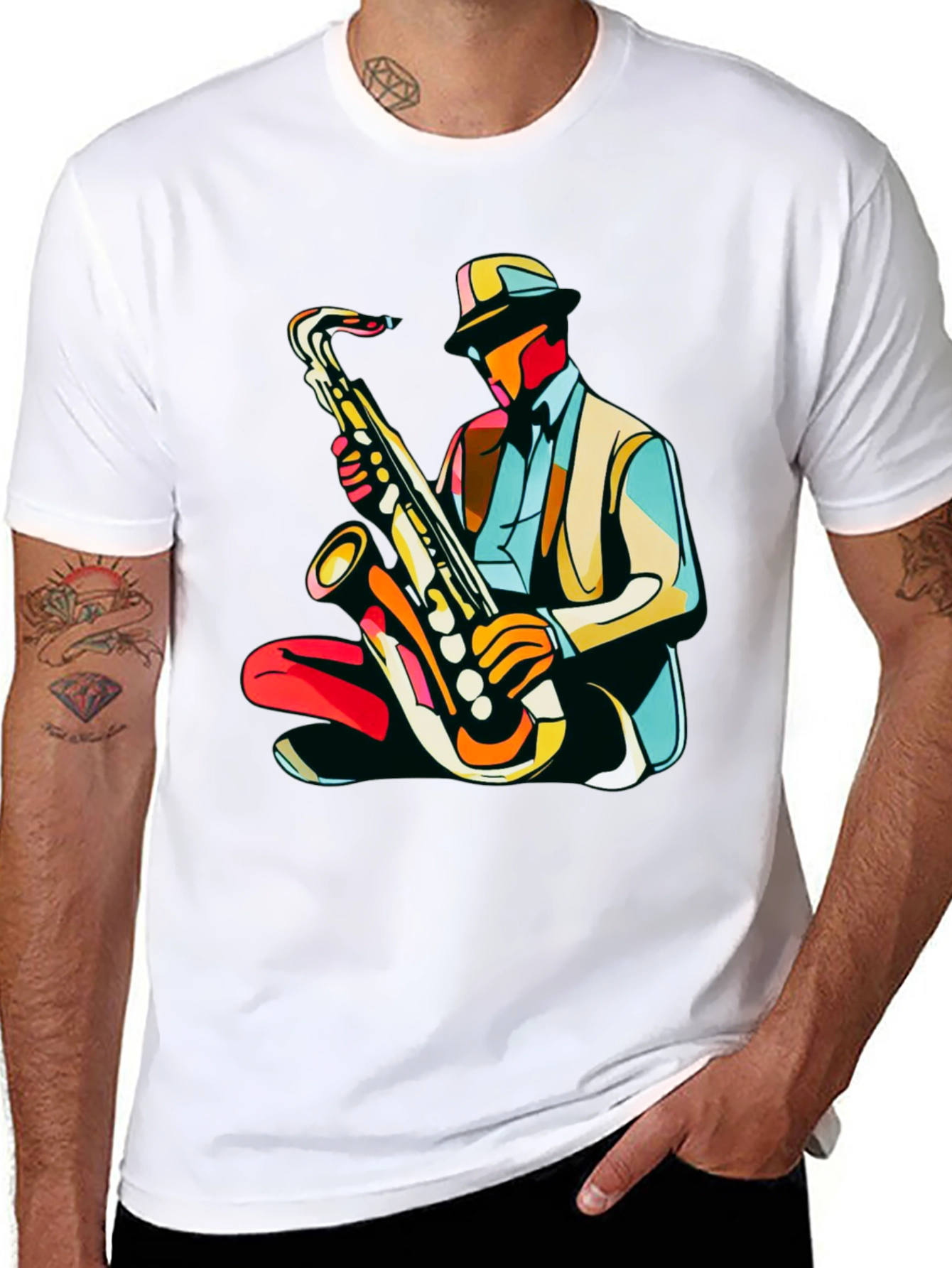 Cool Jazz Saxophone Player Graphic T-Shirt