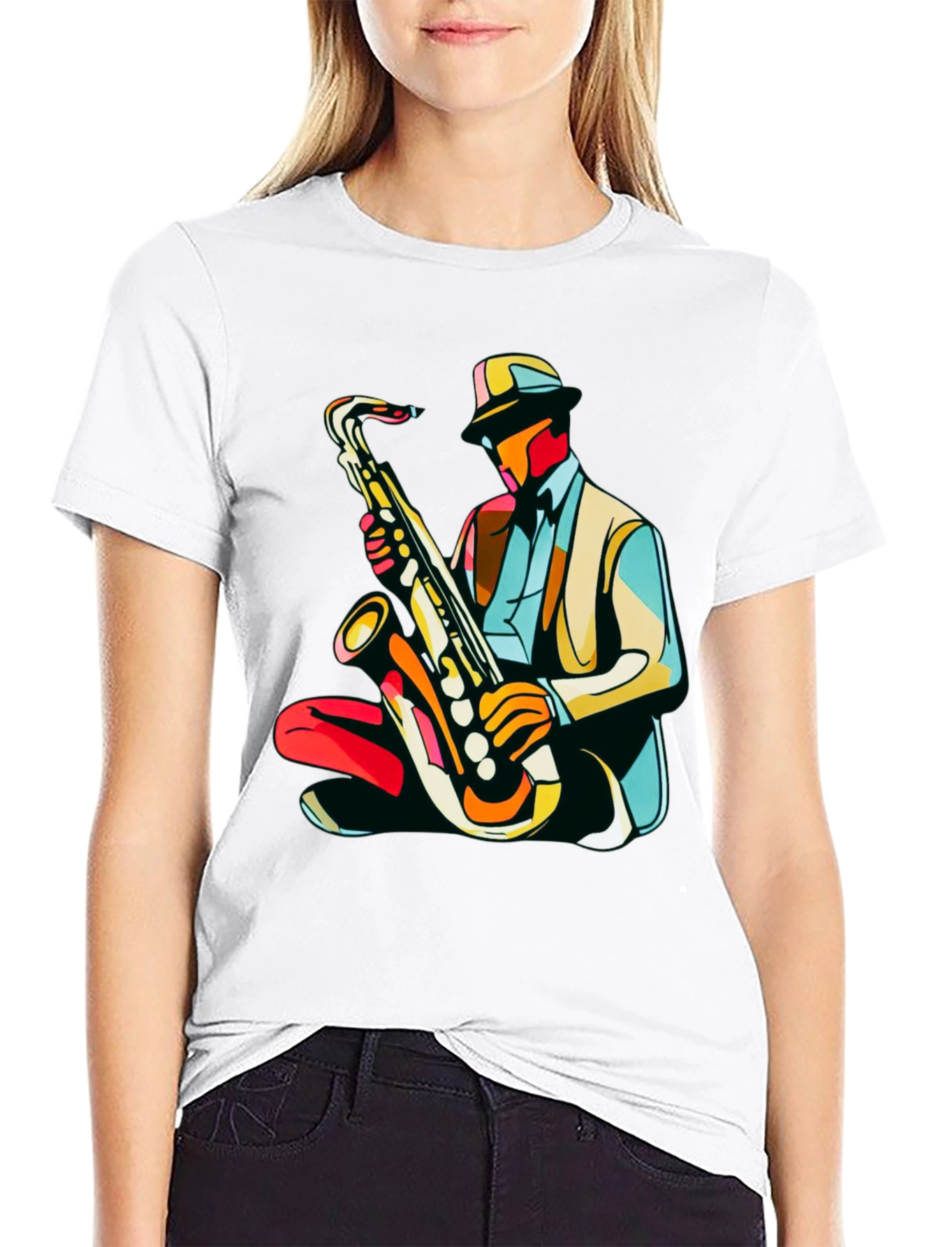 Cool Jazz Saxophone Player Graphic T-Shirt