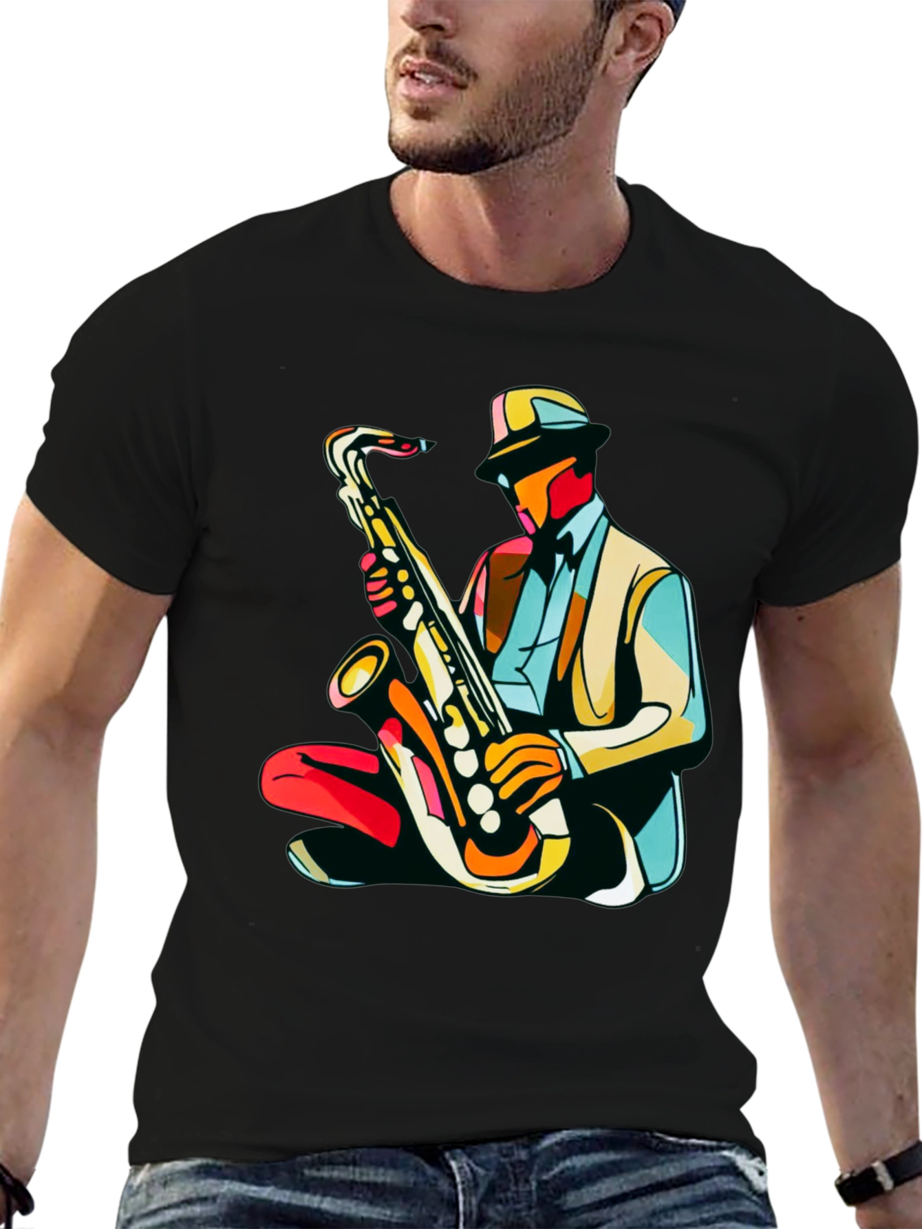 Cool Jazz Saxophone Player Graphic T-Shirt