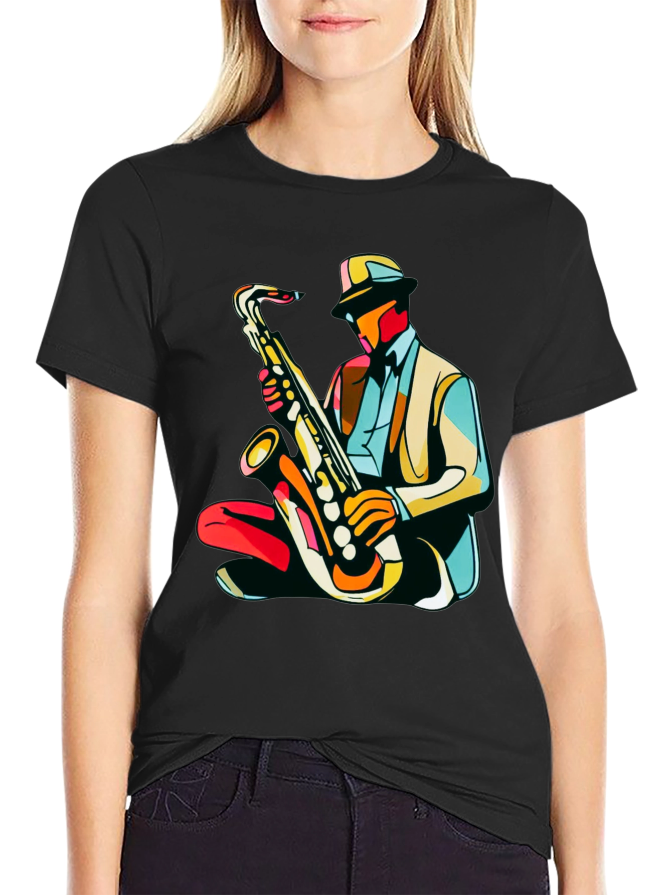 Cool Jazz Saxophone Player Graphic T-Shirt
