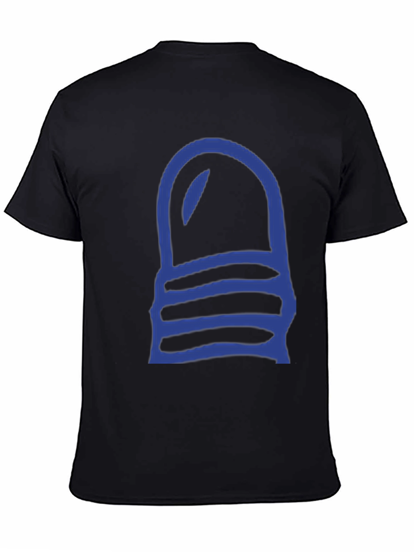 Blue Striped Lightbulb Graphic Black Tee