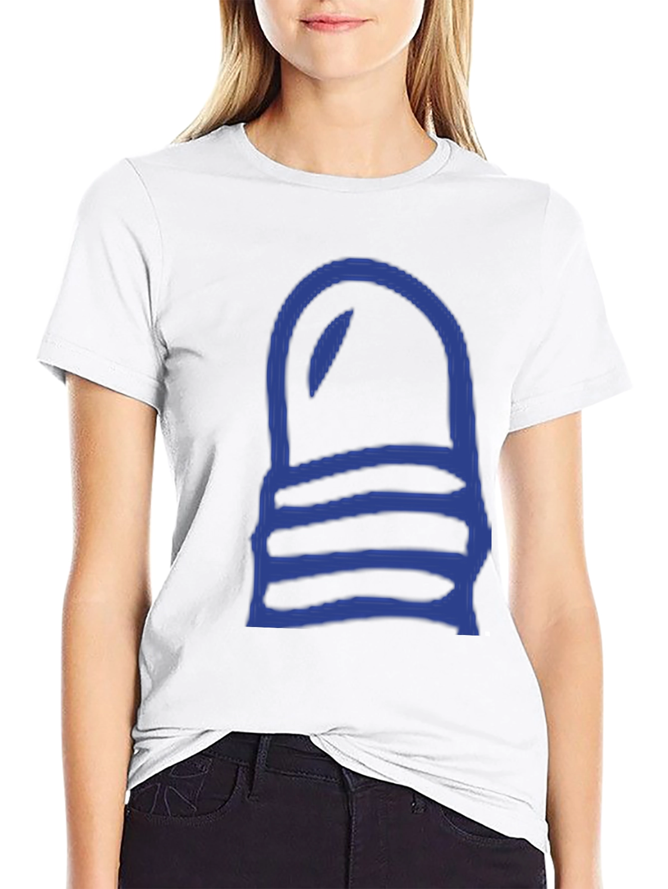 Blue Striped Lightbulb Graphic Black Tee