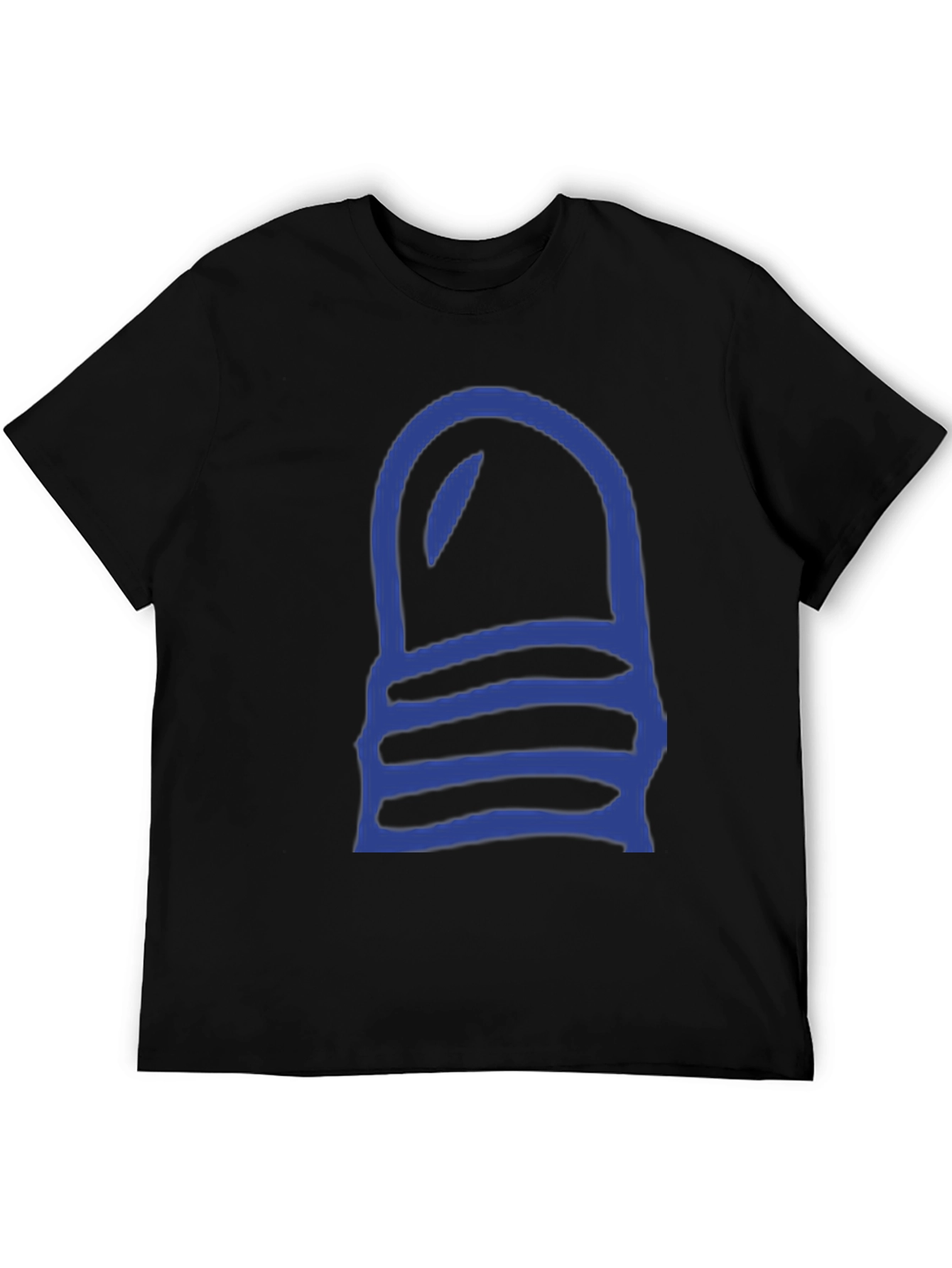 Blue Striped Lightbulb Graphic Black Tee