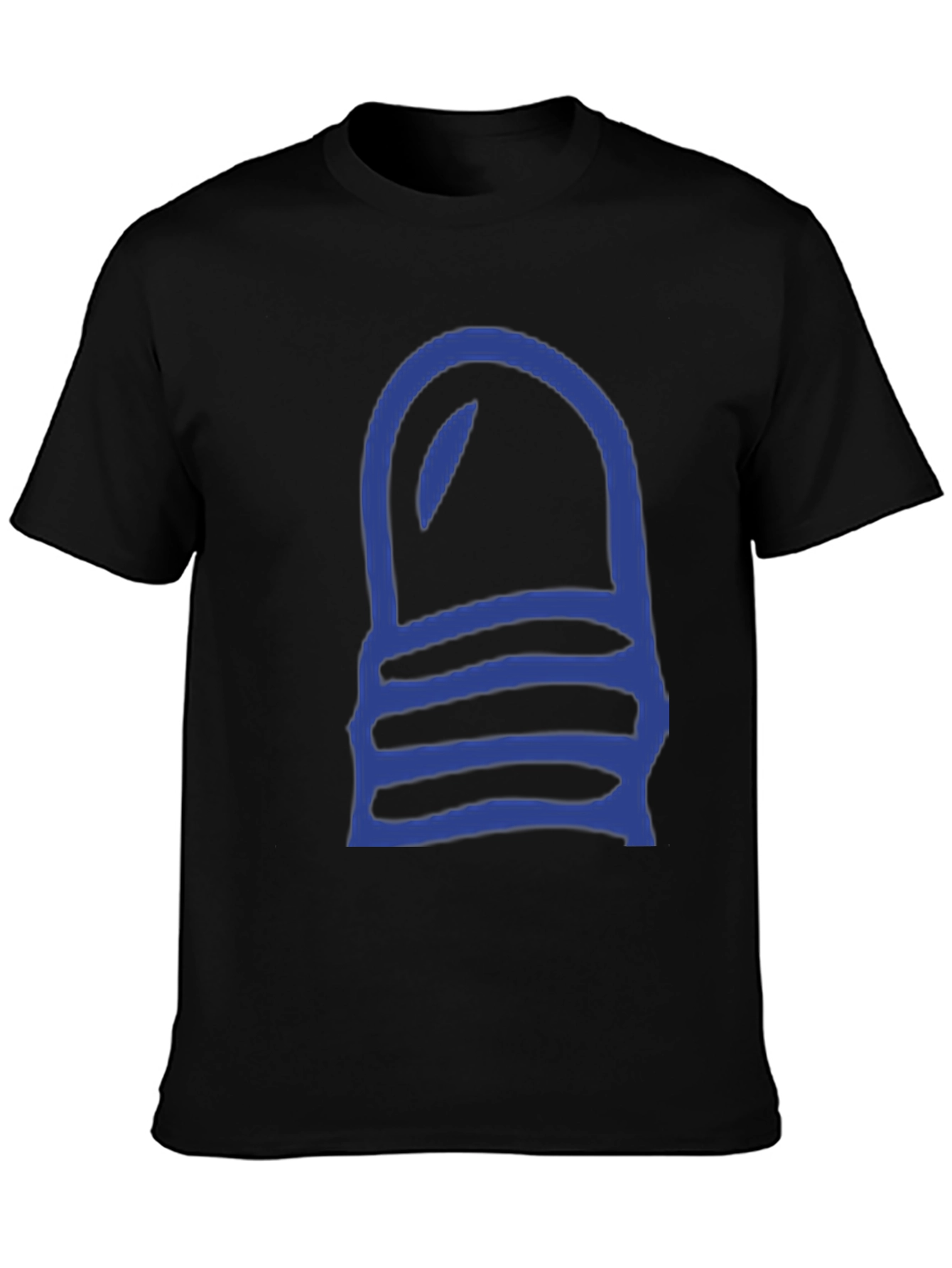 Blue Striped Lightbulb Graphic Black Tee