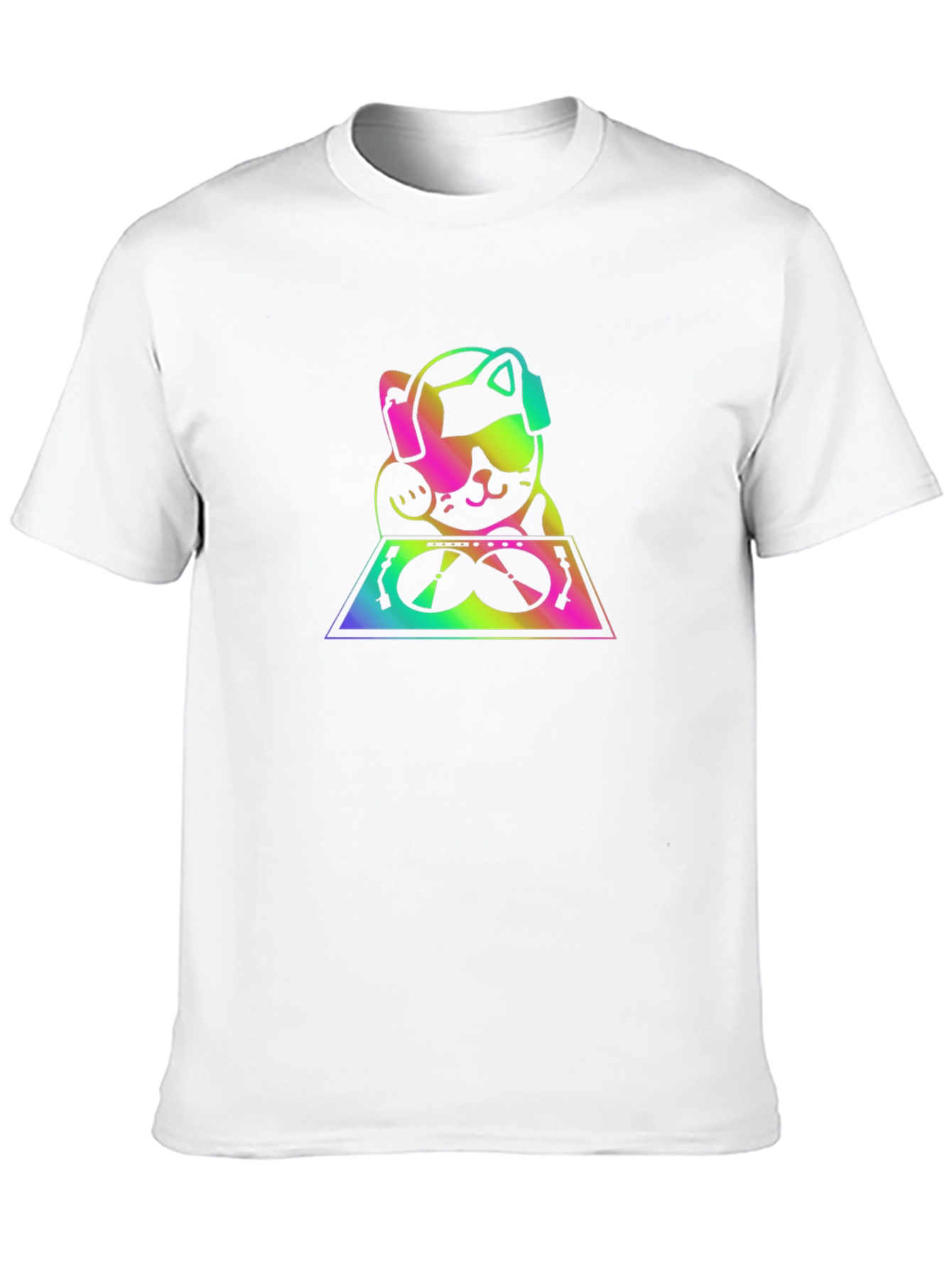 DJ Lucky Cat Graphic Tee - Black T-Shirt