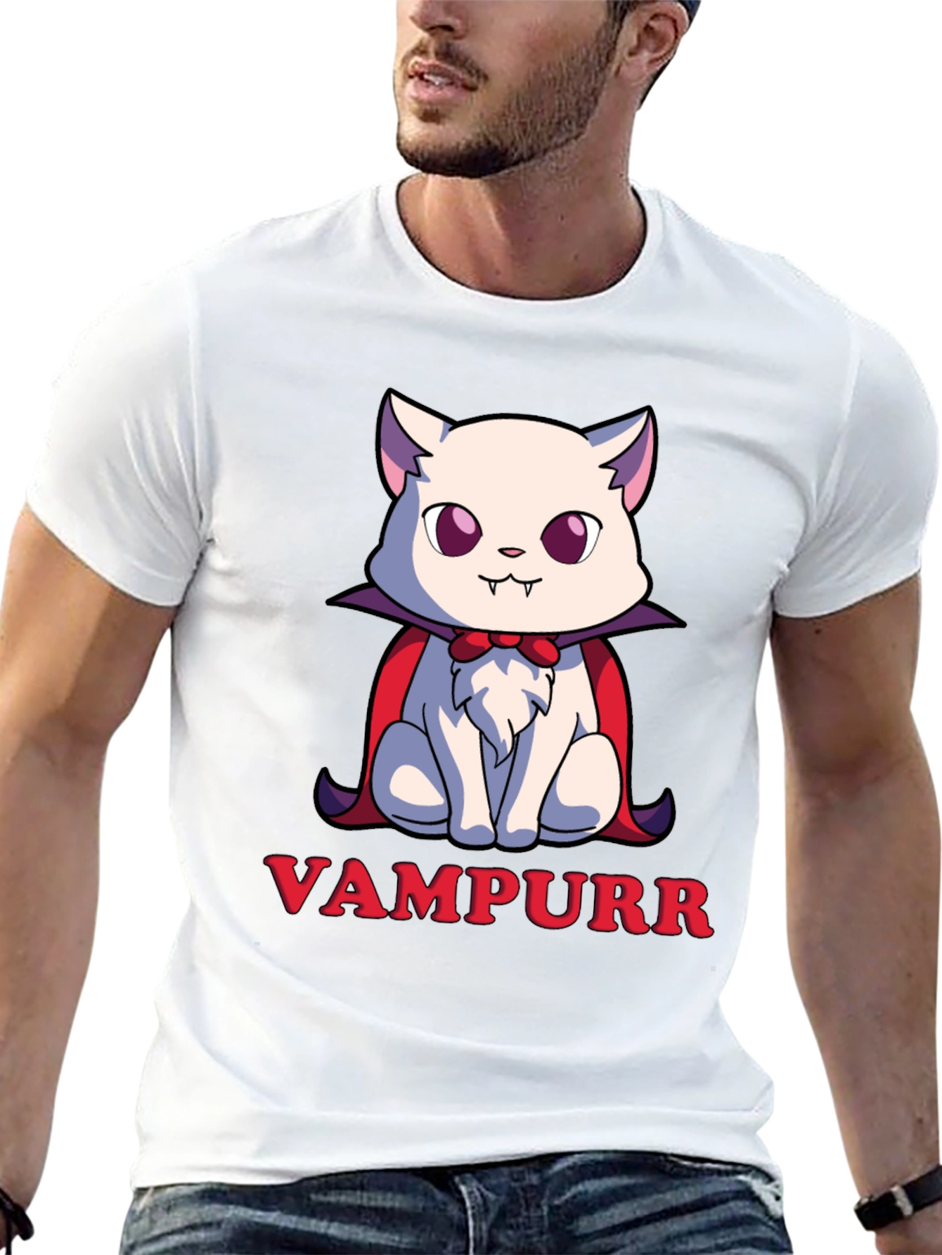 Vampurr Cat T-Shirt - Spooky Cute Halloween Tee