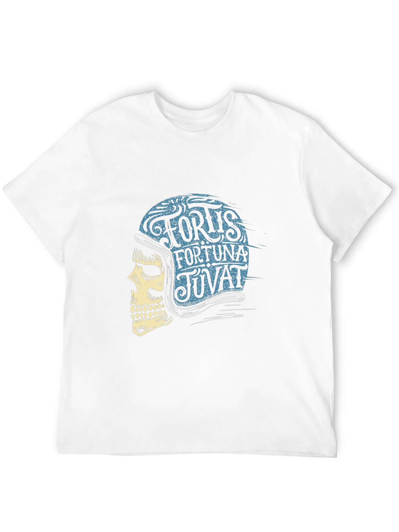 Skull Helmet T-Shirt: Fortis Fortuna Iuvat Design