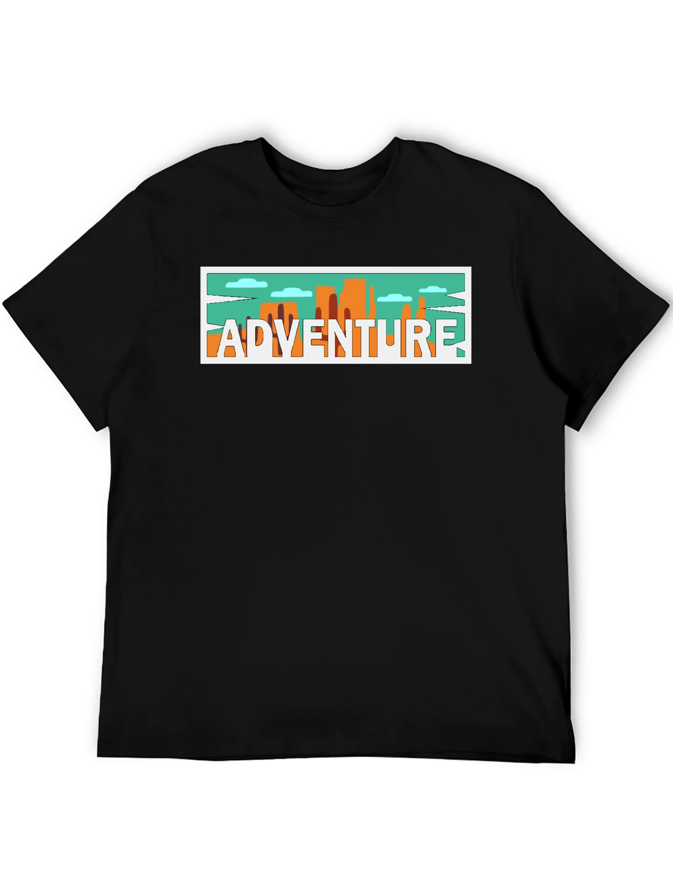 Adventure Graphic Print Black T-Shirt