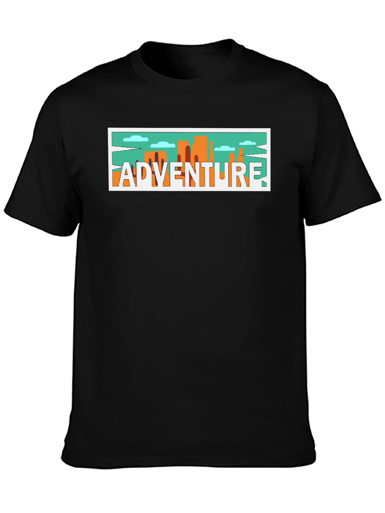 Adventure Graphic Print Black T-Shirt