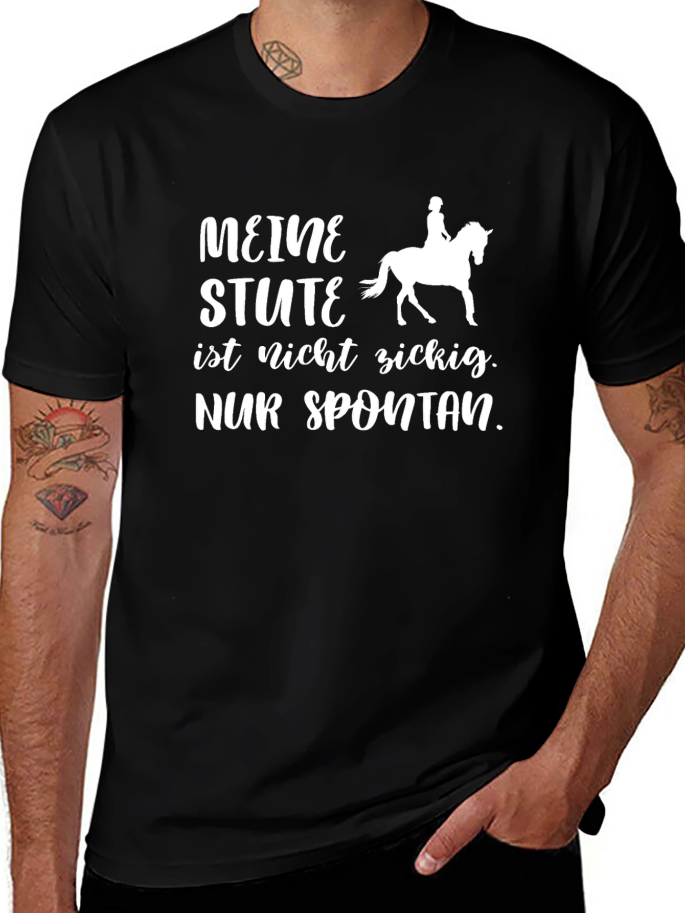 Meine Stute Funny Horseback Riding Black T-Shirt