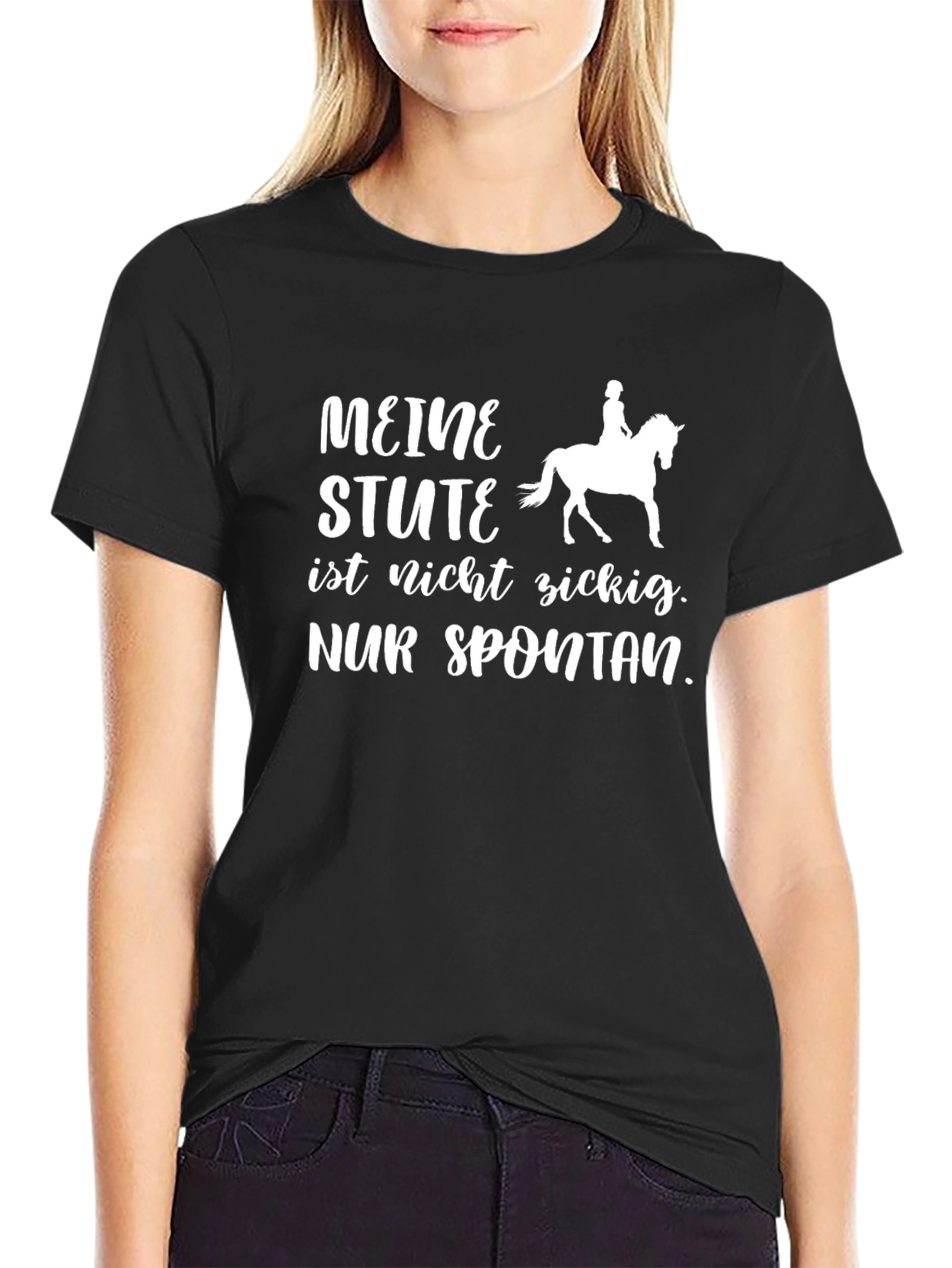 Meine Stute Funny Horseback Riding Black T-Shirt