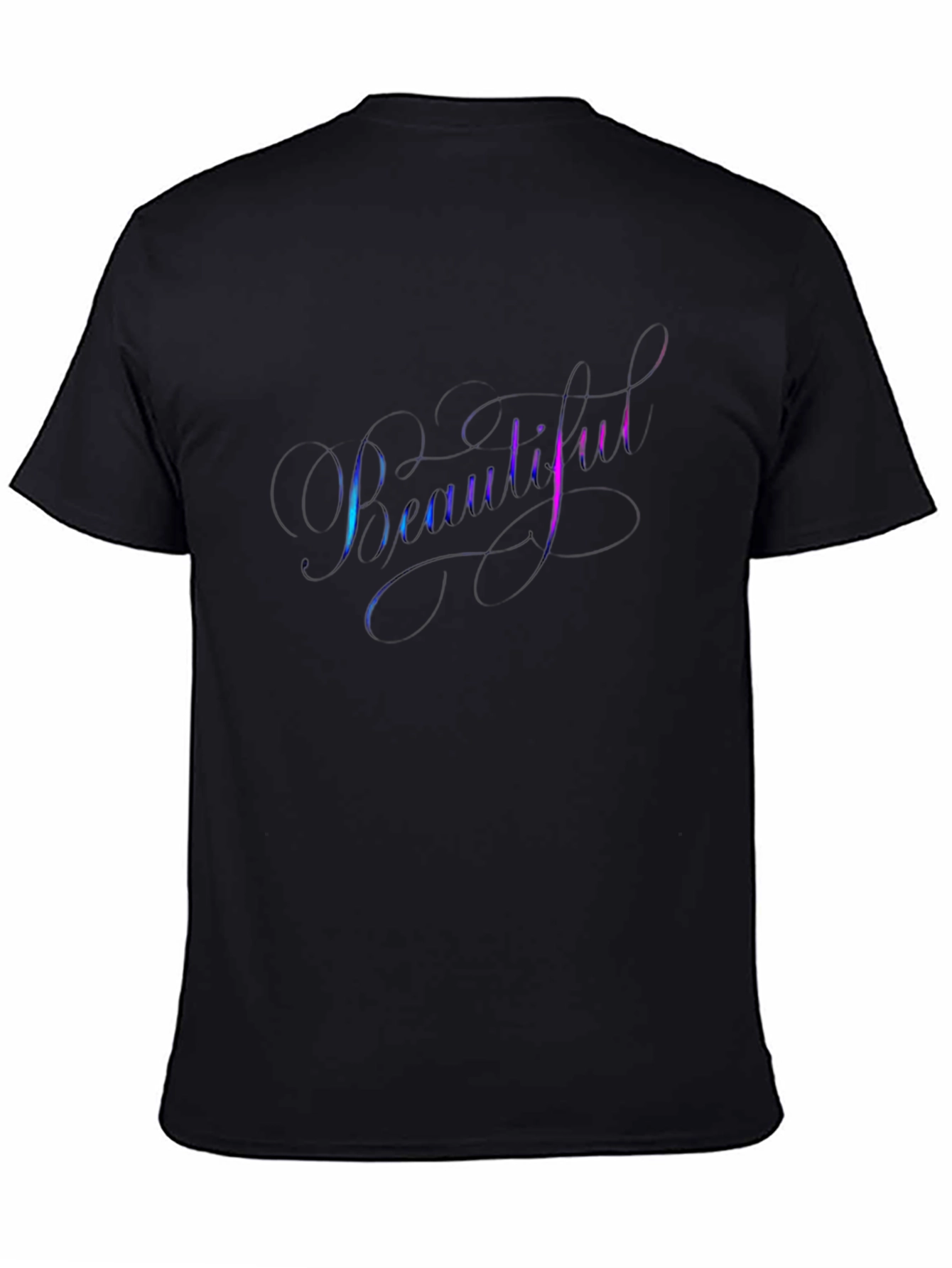 Beautiful Script Graphic Tee - Stylish Black T-Shirt