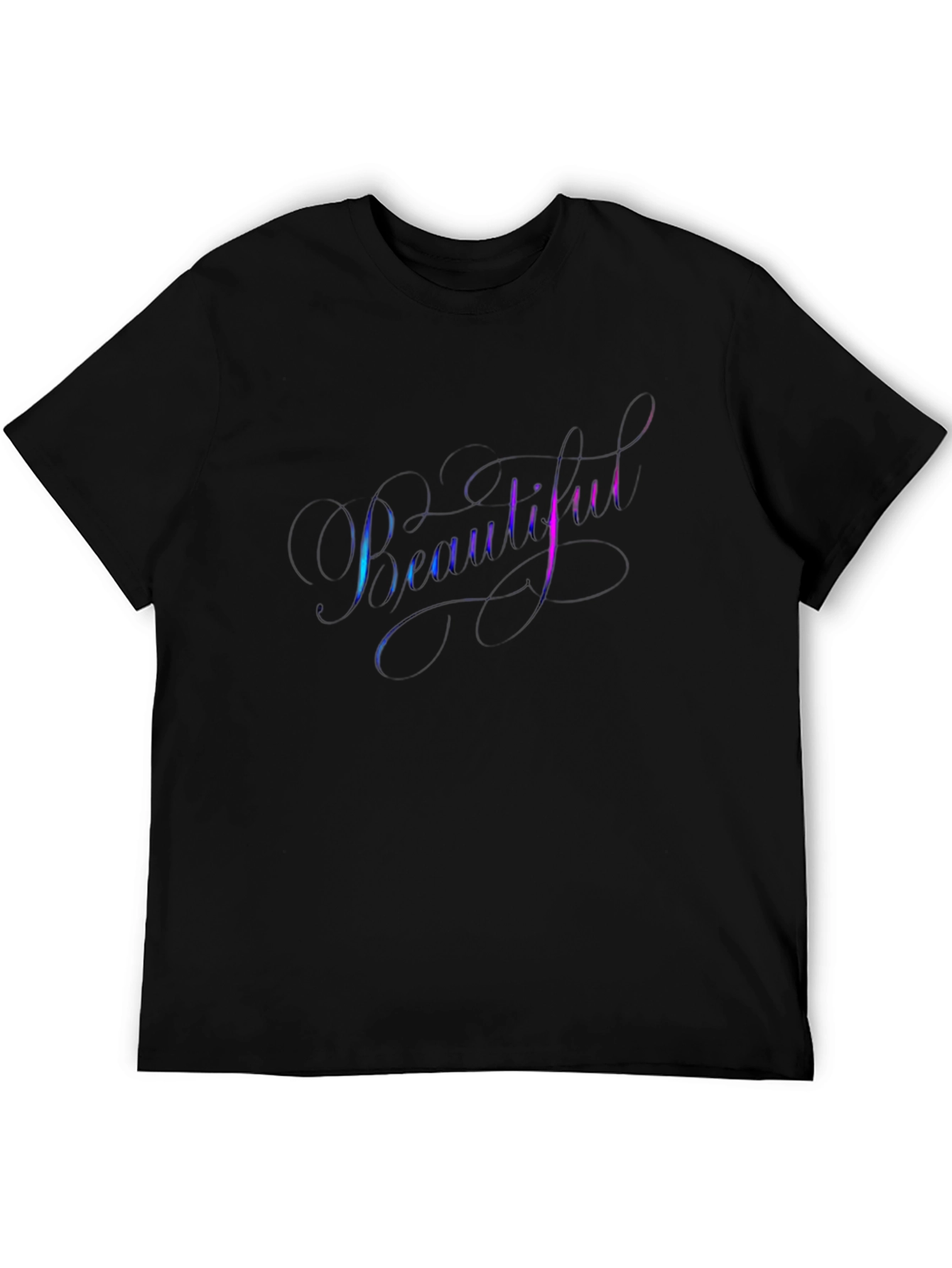 Beautiful Script Graphic Tee - Stylish Black T-Shirt